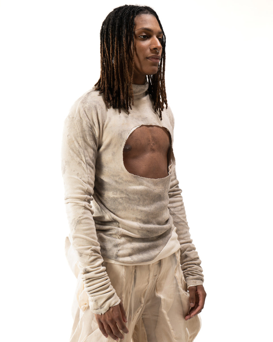 OXIDIZED IRON REVERSIBLE SPLIT TURTLENECK