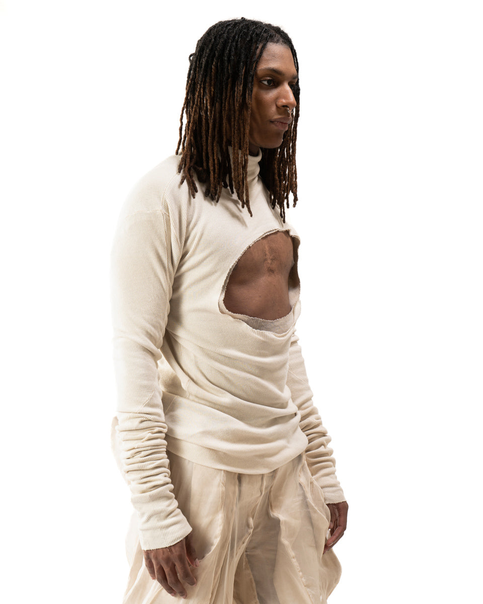 OXIDIZED IRON REVERSIBLE SPLIT TURTLENECK