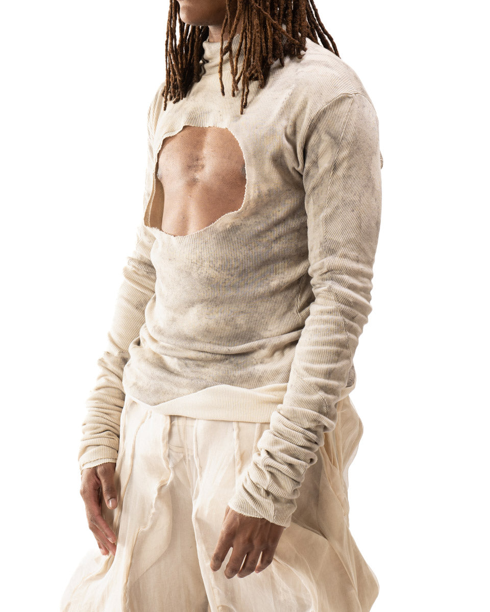 OXIDIZED IRON REVERSIBLE SPLIT TURTLENECK