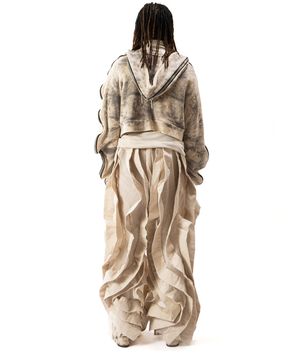 CROPPED OXIDIZED IRON METAMORPHIC BUBBLE HOODIE