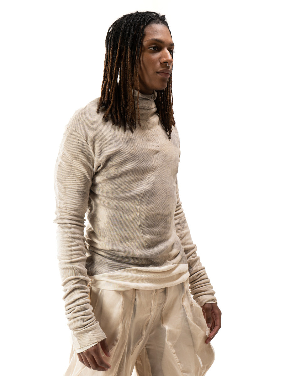 OXIDIZED IRON REVERSIBLE SPLIT TURTLENECK
