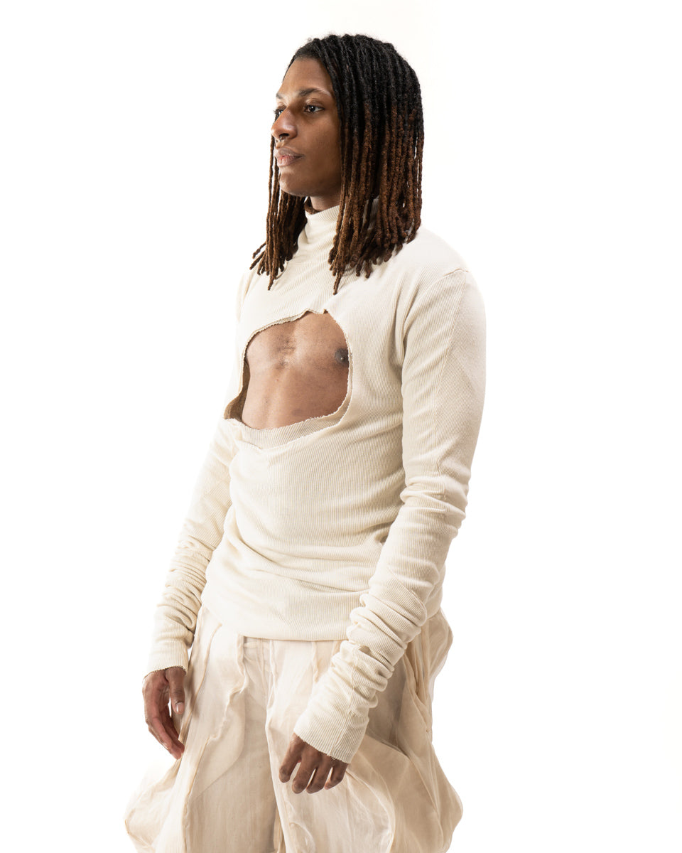 OXIDIZED IRON REVERSIBLE SPLIT TURTLENECK