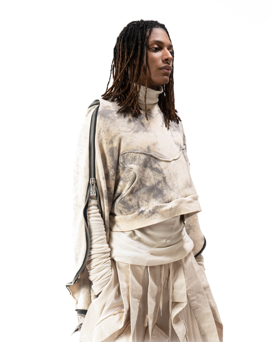 CROPPED OXIDIZED IRON METAMORPHIC BUBBLE HOODIE