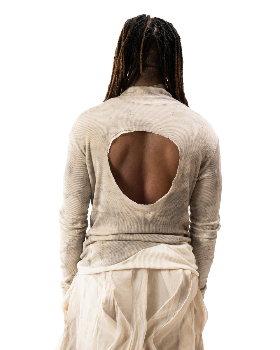 OXIDIZED IRON REVERSIBLE SPLIT TURTLENECK