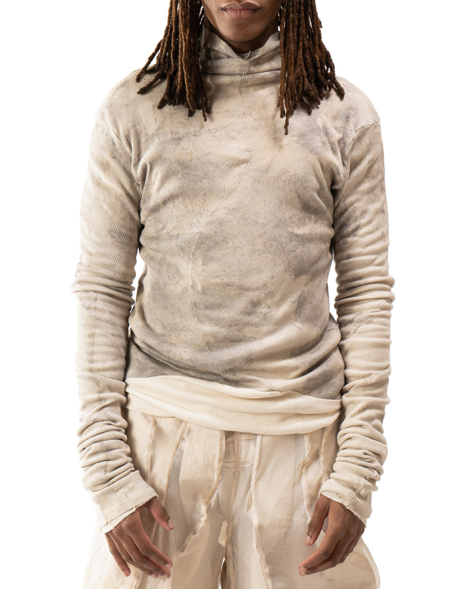 OXIDIZED IRON REVERSIBLE SPLIT TURTLENECK