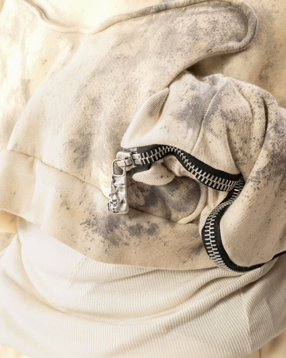 CROPPED OXIDIZED IRON METAMORPHIC BUBBLE HOODIE