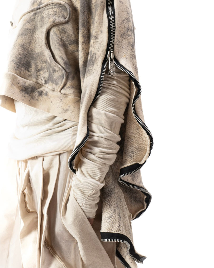 CROPPED OXIDIZED IRON METAMORPHIC BUBBLE HOODIE