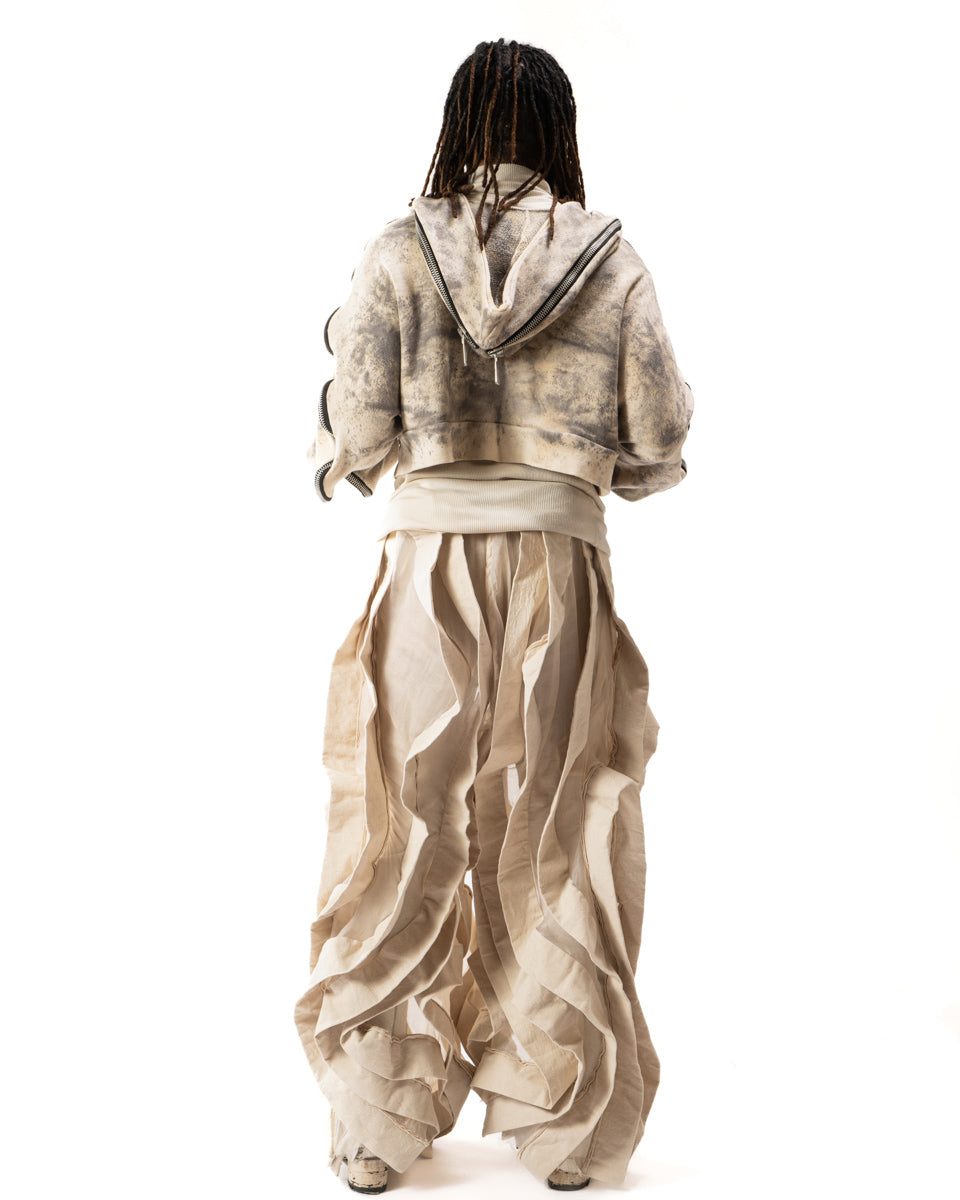 CROPPED OXIDIZED IRON METAMORPHIC BUBBLE HOODIE