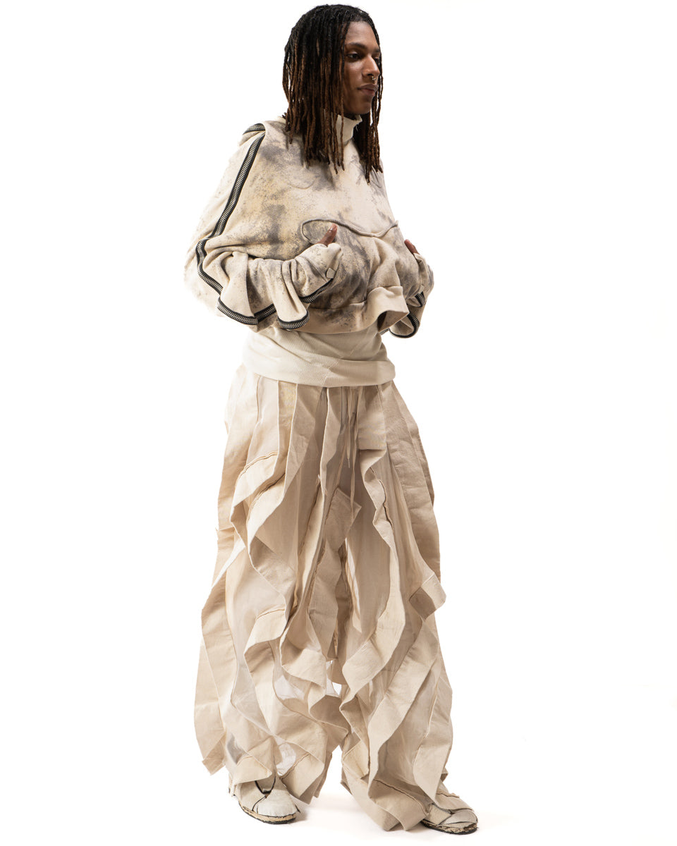 CROPPED OXIDIZED IRON METAMORPHIC BUBBLE HOODIE