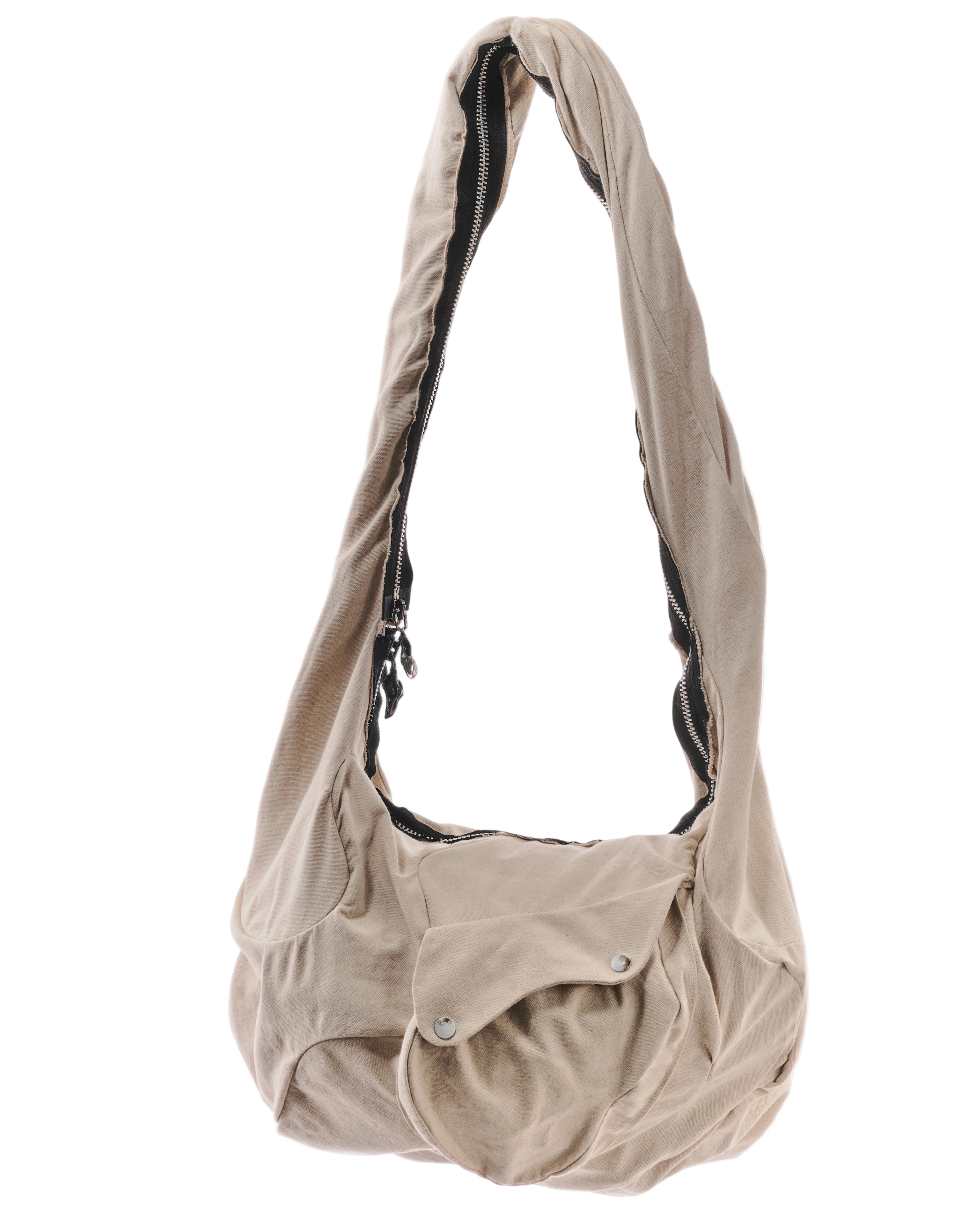 Beige shoulder bag on a white background