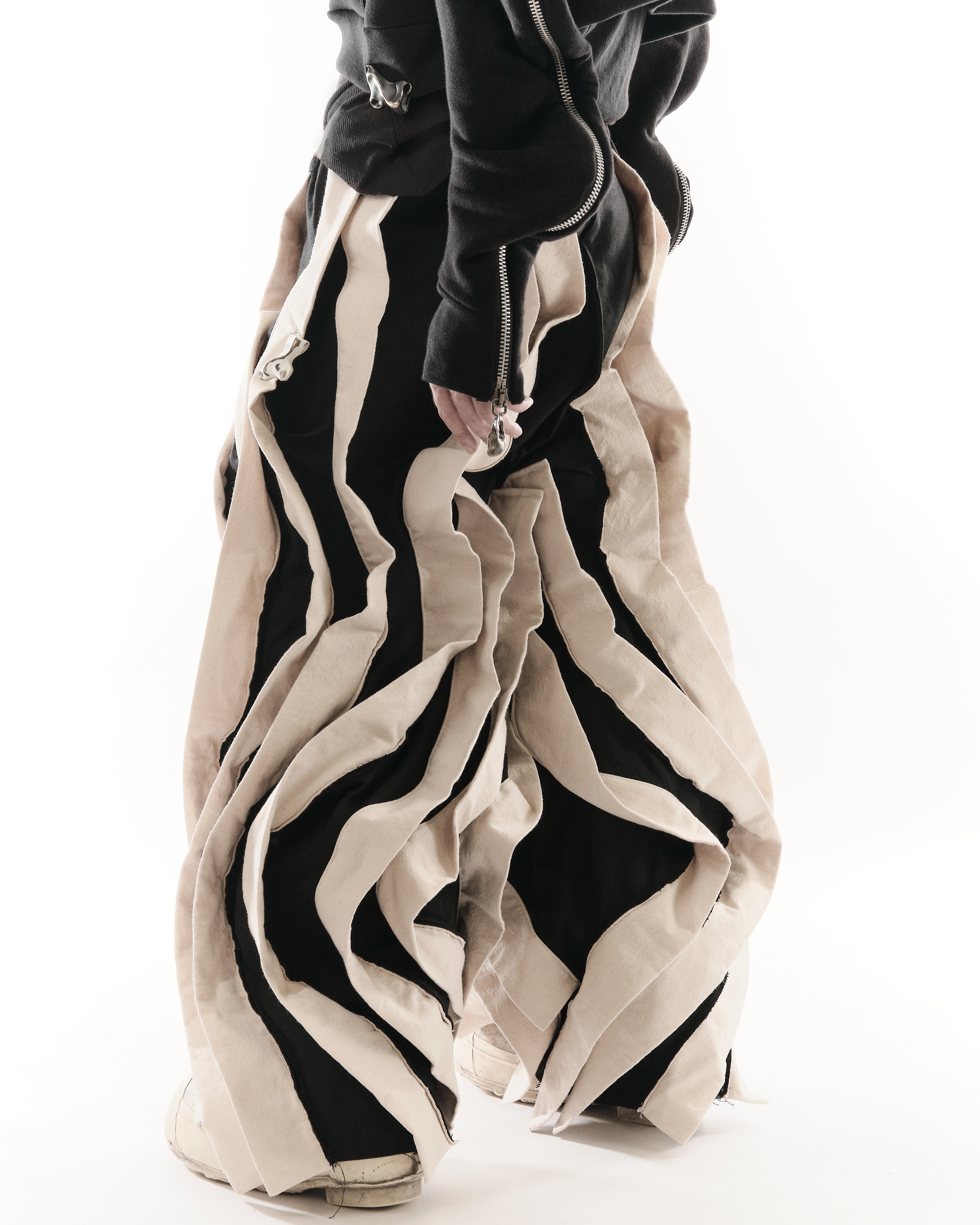 BLACK & WHITE REVERSIBLE POST HUMAN PANTS