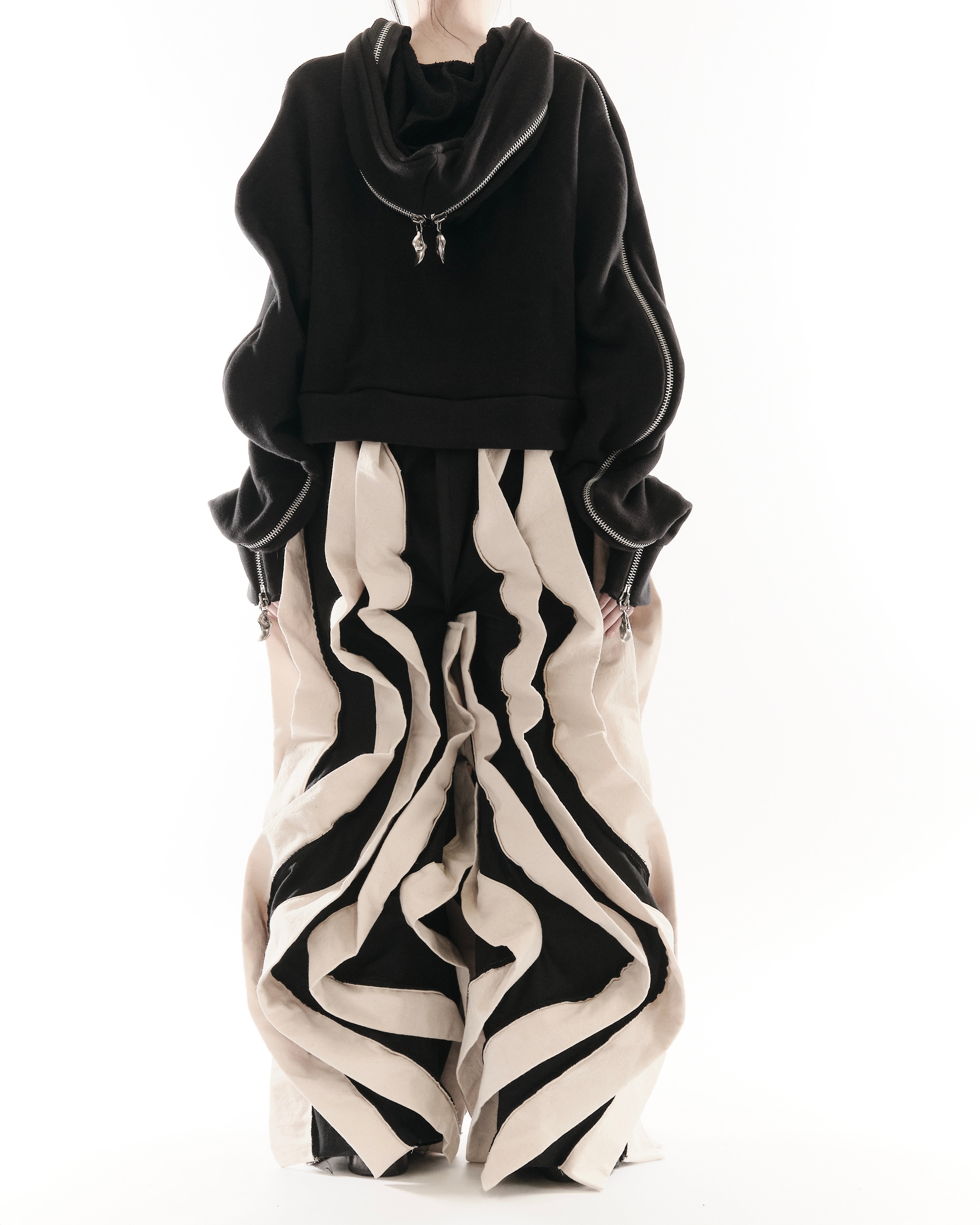BLACK & WHITE REVERSIBLE POST HUMAN PANTS