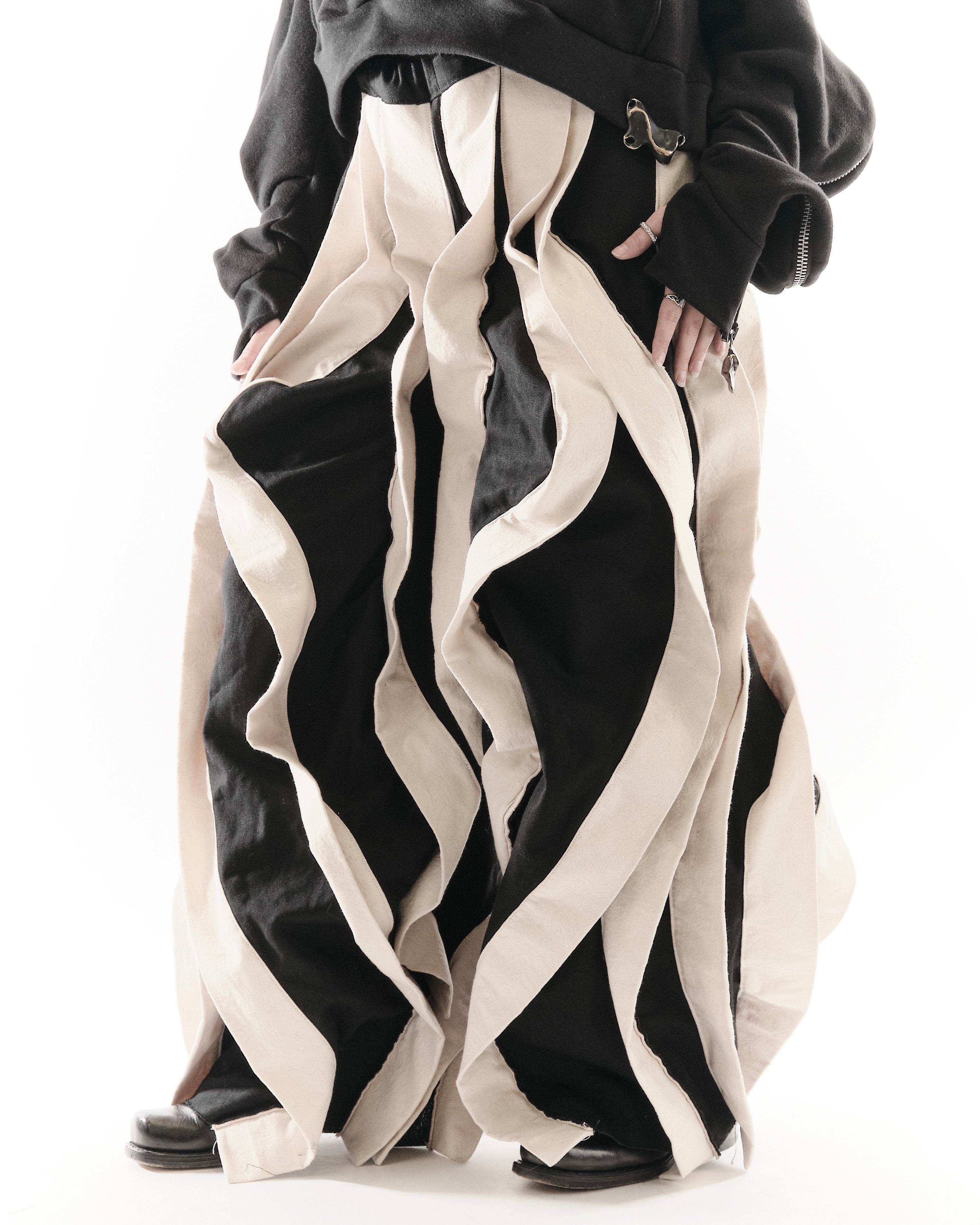 BLACK & WHITE REVERSIBLE POST HUMAN PANTS