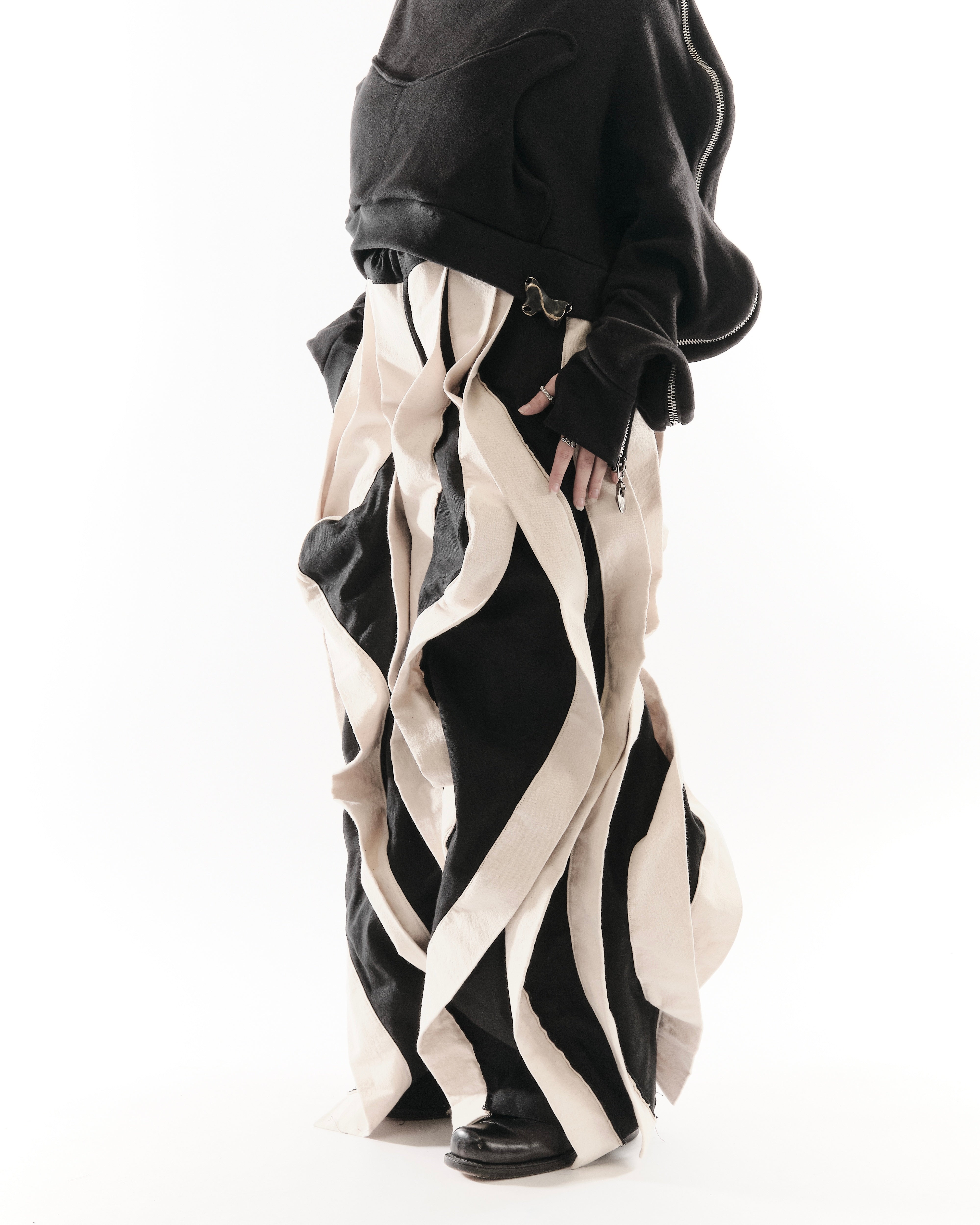 BLACK & WHITE REVERSIBLE POST HUMAN PANTS