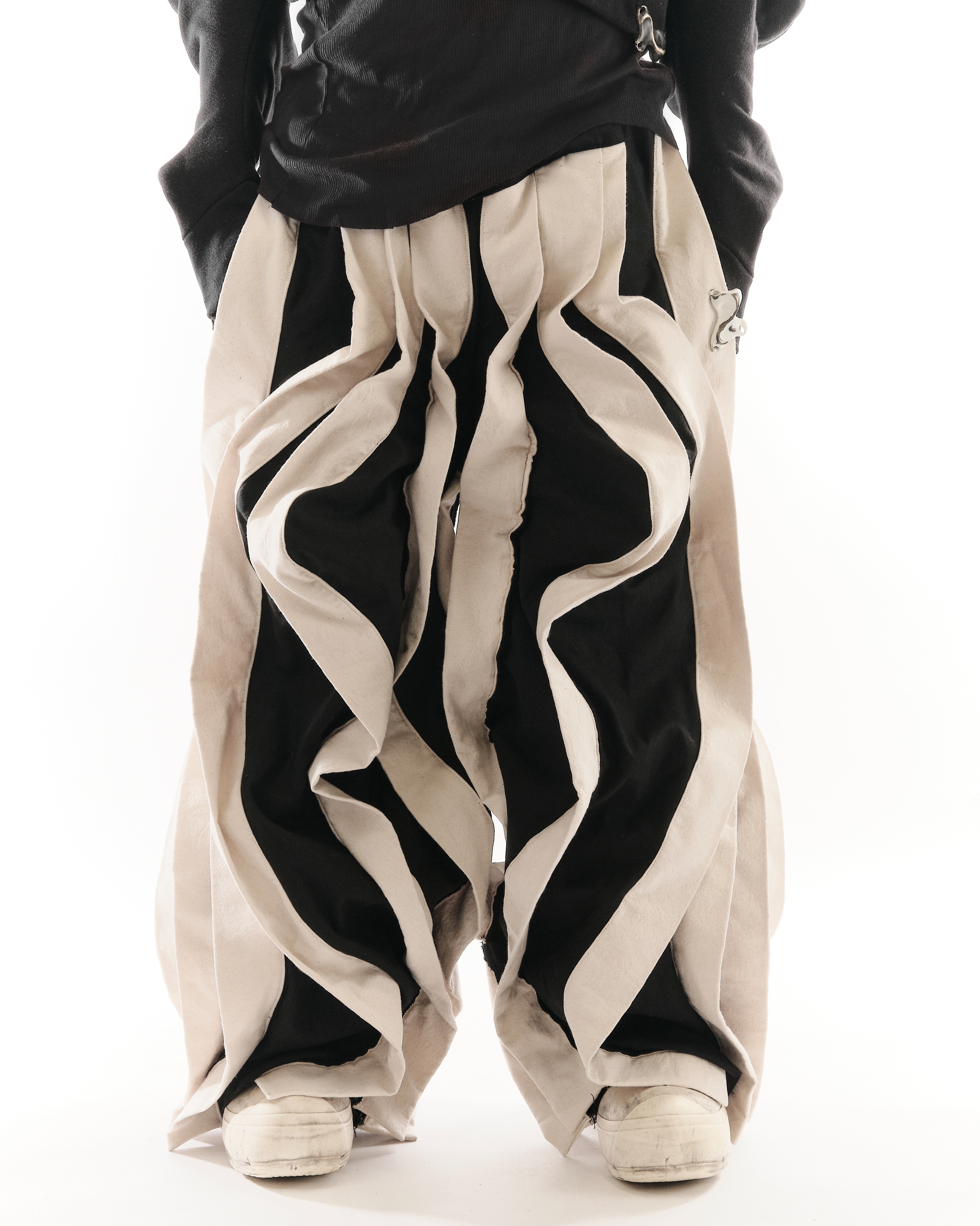 BLACK & WHITE REVERSIBLE POST HUMAN PANTS