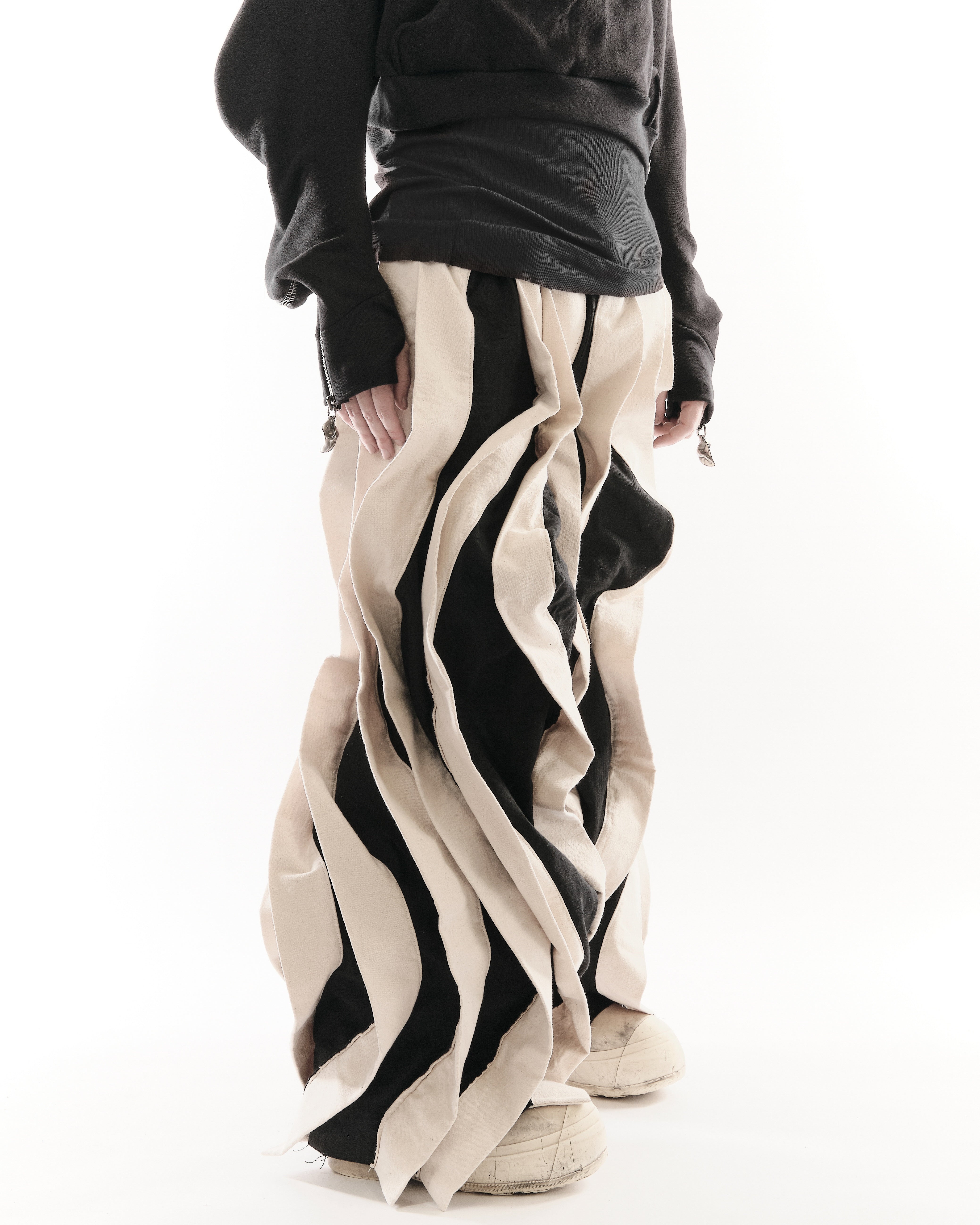 BLACK & WHITE REVERSIBLE POST HUMAN PANTS