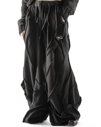 BLACK REVERSIBLE ANTHURIUM PANTS