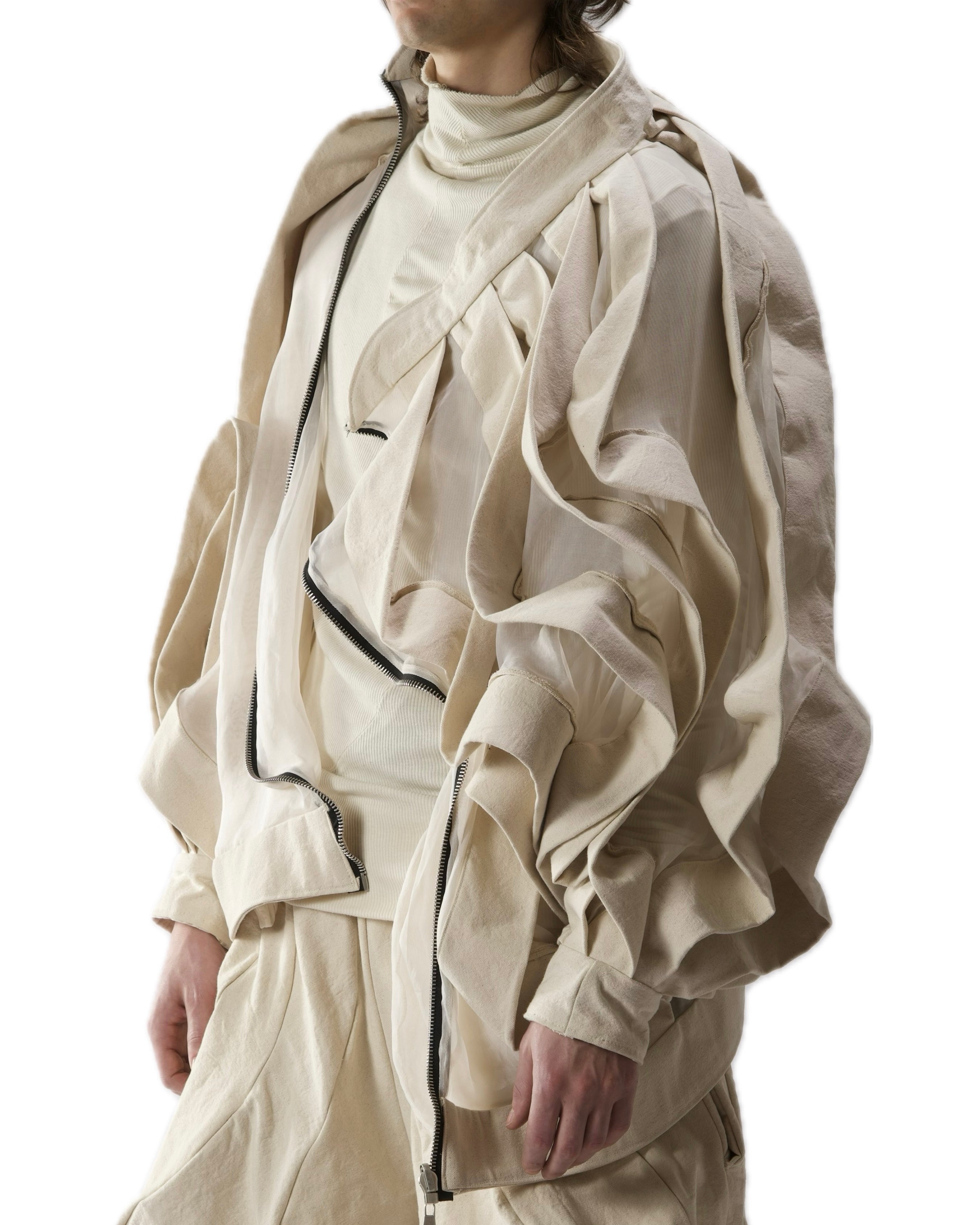 SAMPLE UNDYED REVERSIBLE SHEER POST HUMAN JACKET