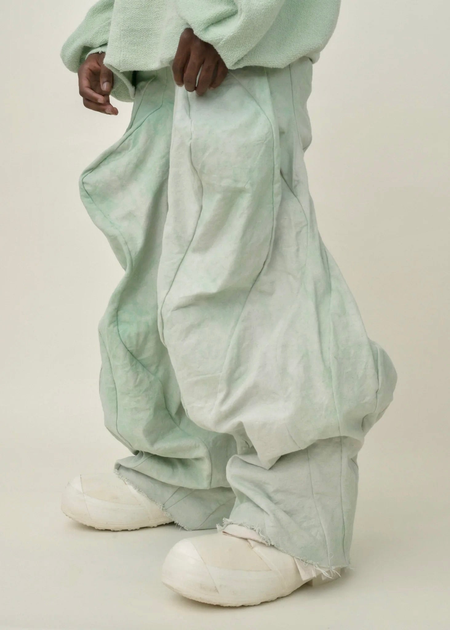 SAMPLE COPPER OXIDE DIP DYED  POST HUMAN PANTS