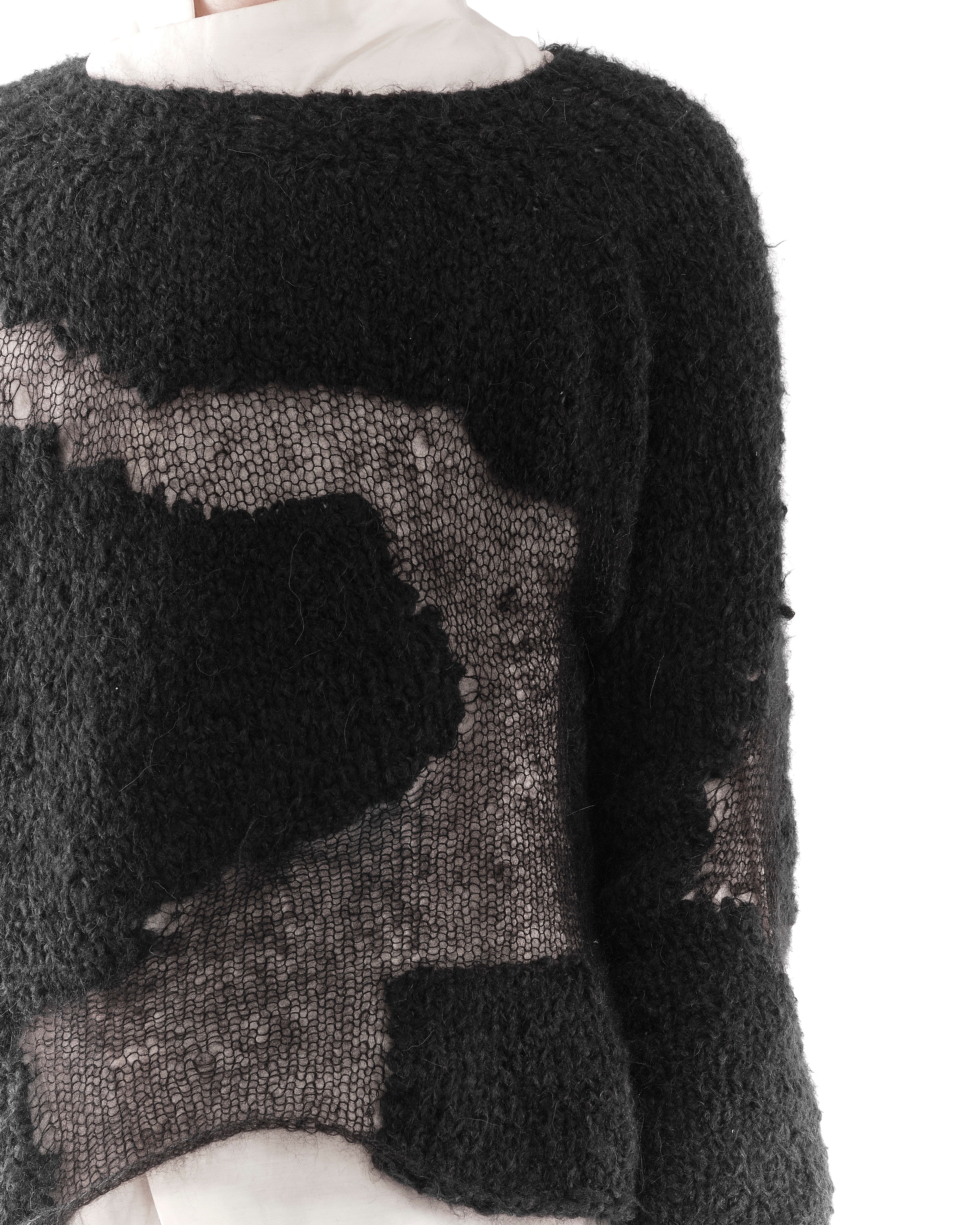 BLACK PLEXUS KNIT SWEATER