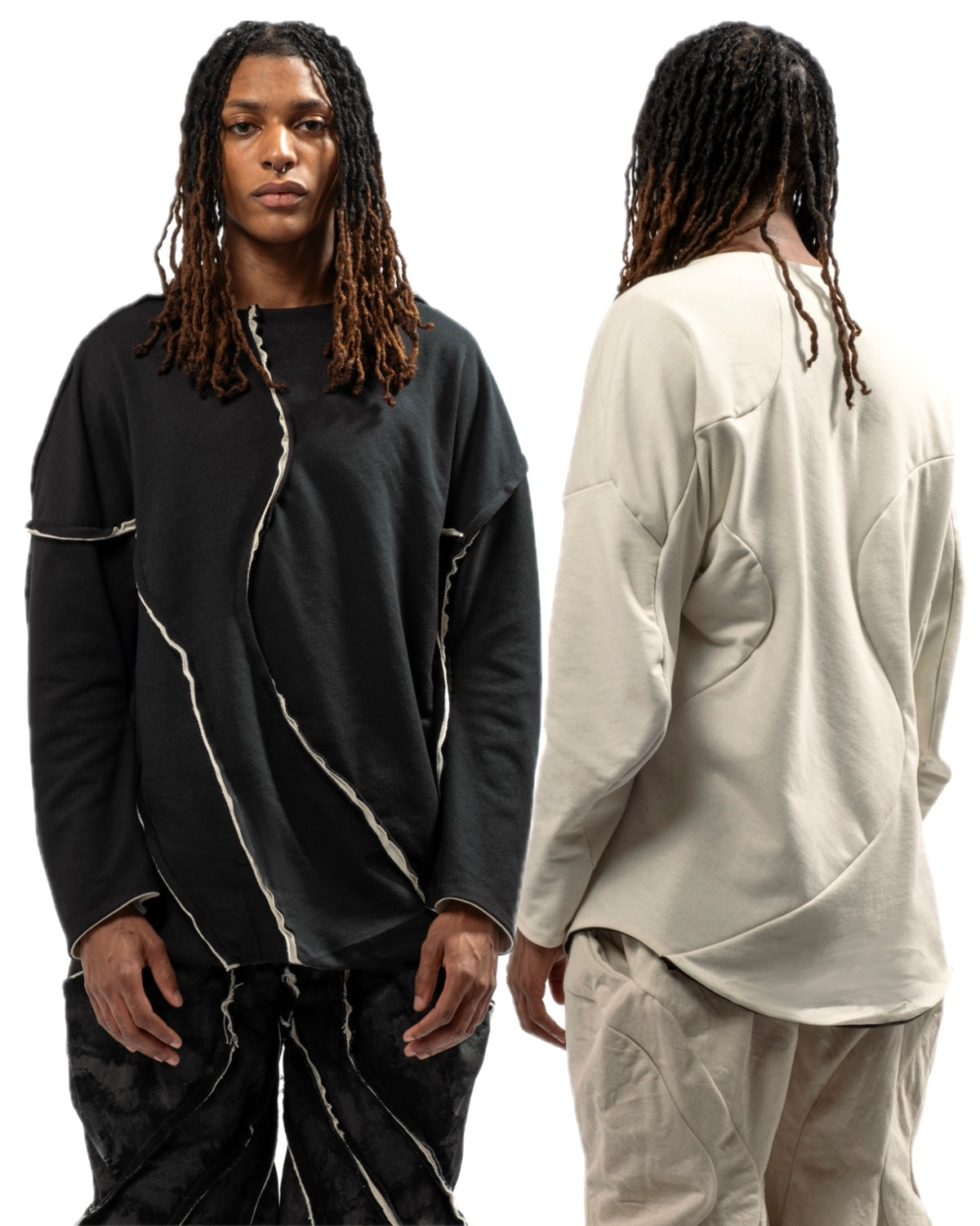 REVERSIBLE ORGANIC SEAMED SWEATER