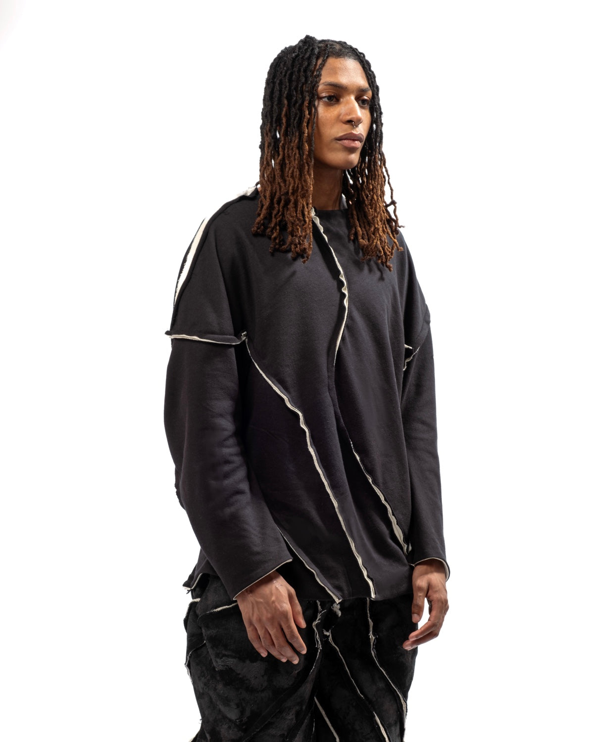 REVERSIBLE ORGANIC SEAMED SWEATER