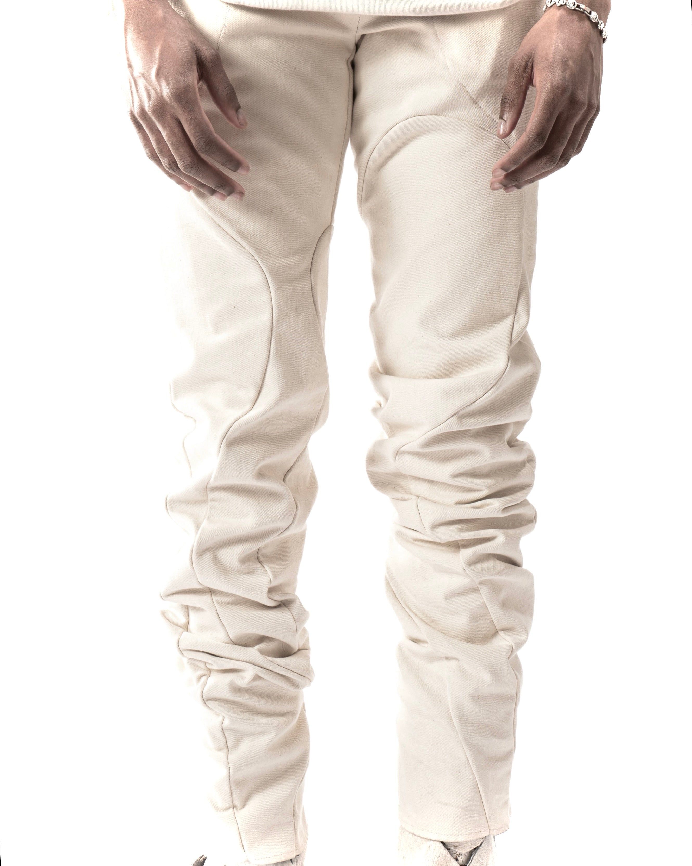 WAXED REVERSIBLE RAW EDGE ORGANIC JEANS