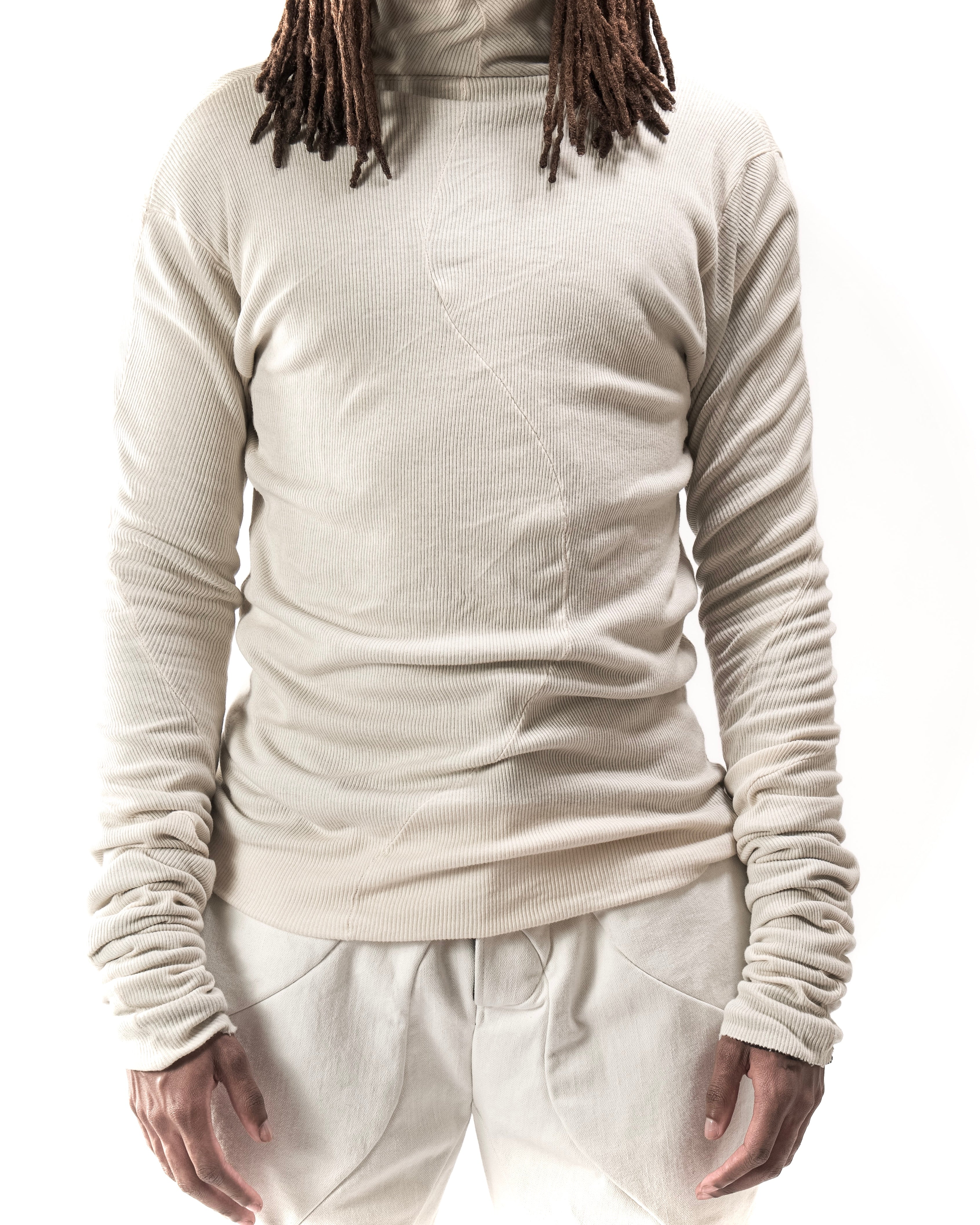 BLACK REVERSIBLE SPLIT TURTLENECK