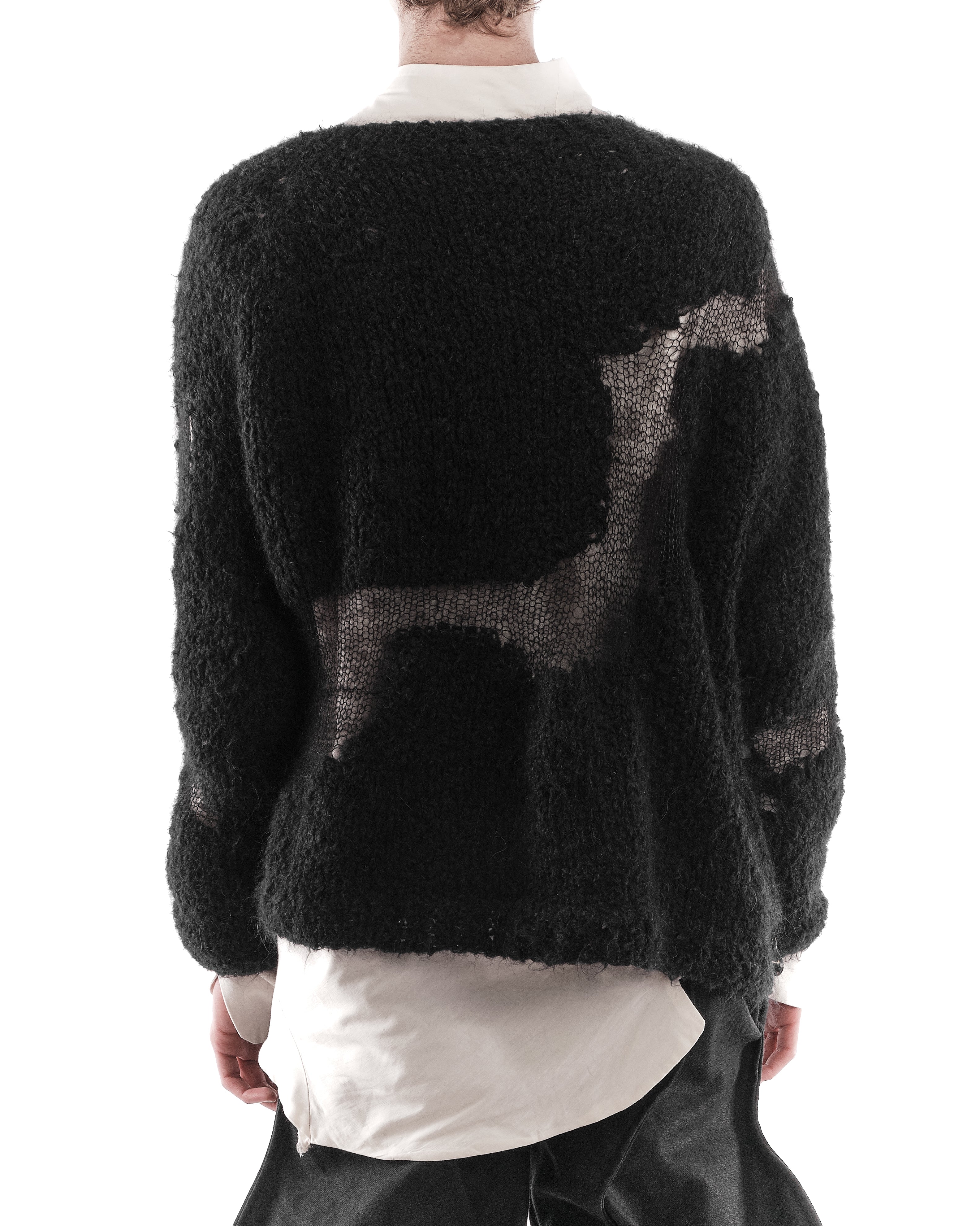 BLACK PLEXUS KNIT SWEATER