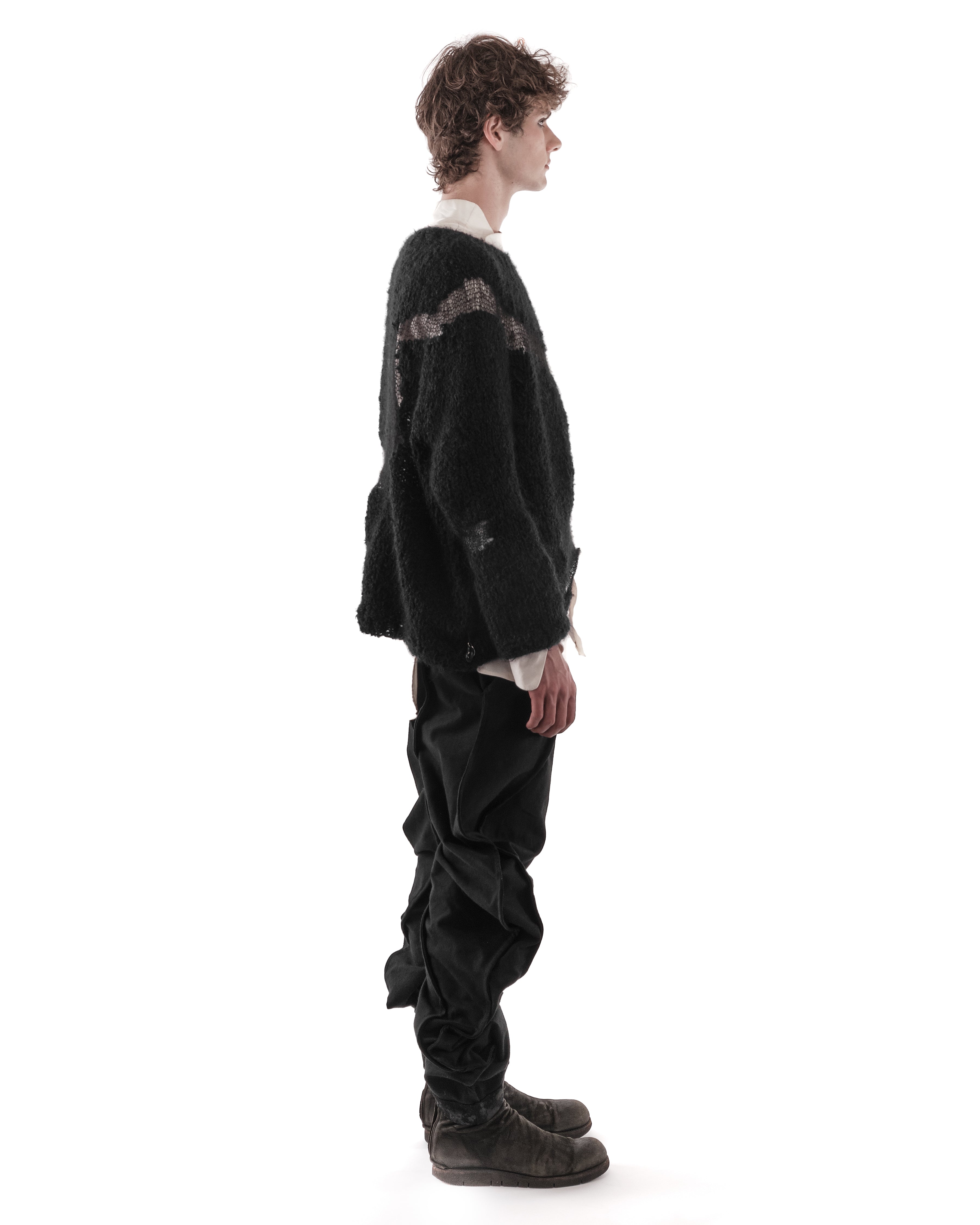 BLACK PLEXUS KNIT SWEATER