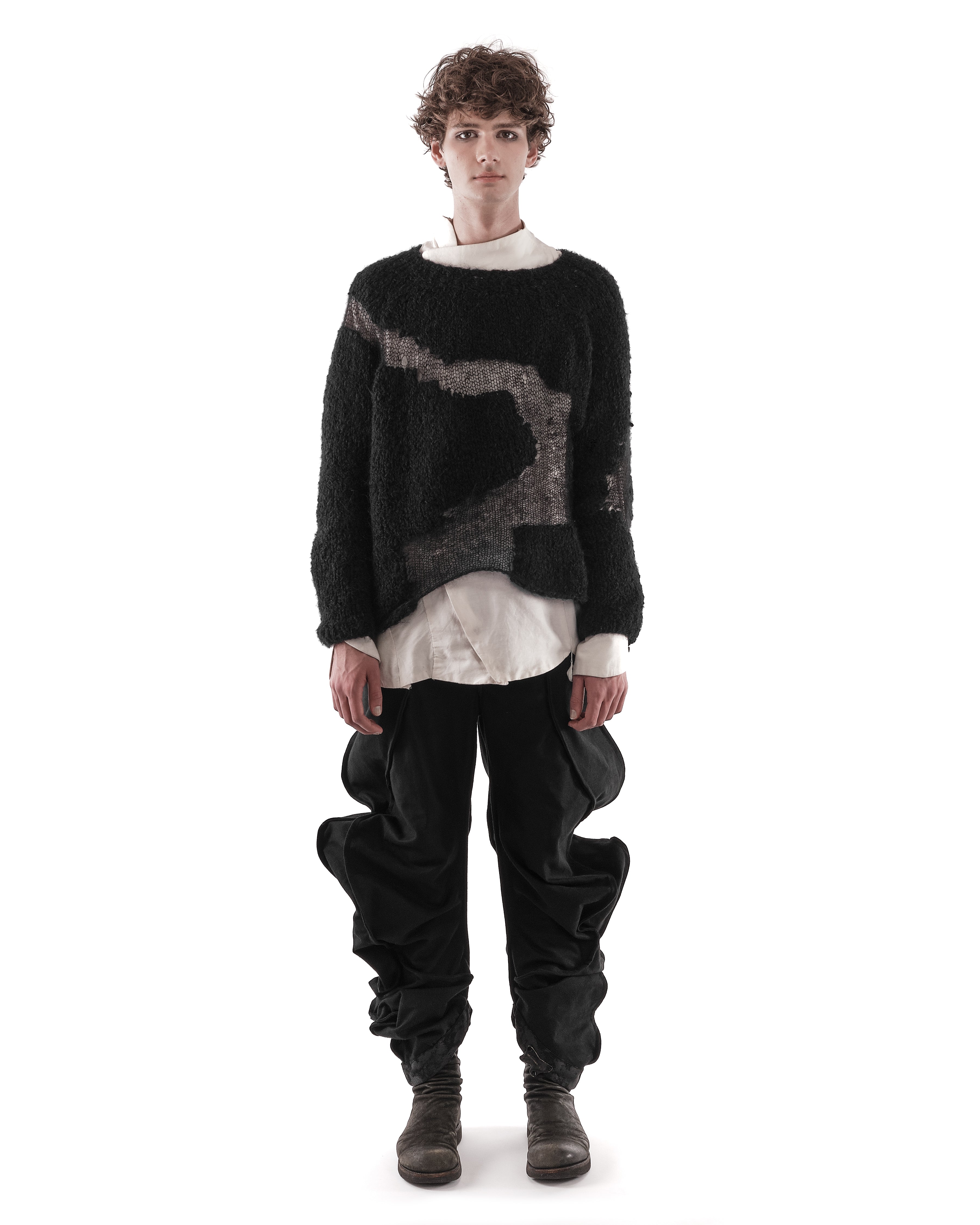 BLACK PLEXUS KNIT SWEATER