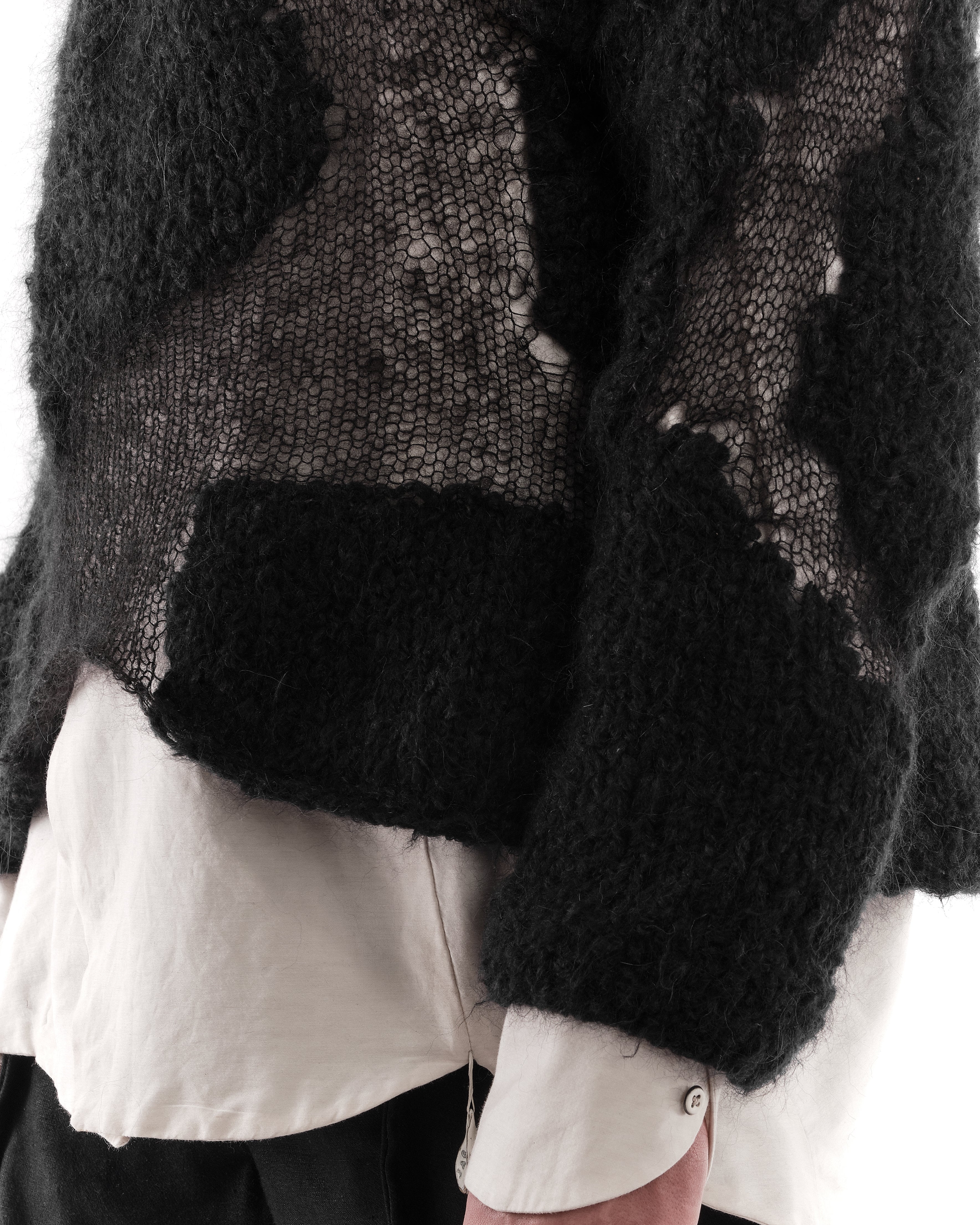 BLACK PLEXUS KNIT SWEATER