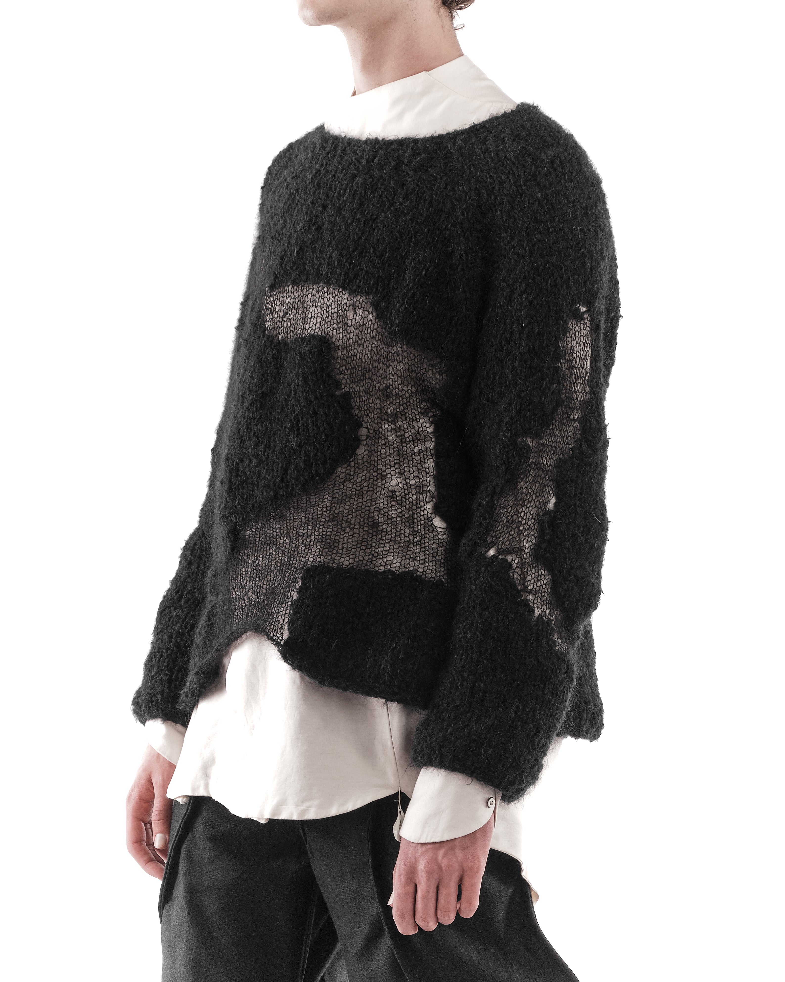 BLACK PLEXUS KNIT SWEATER