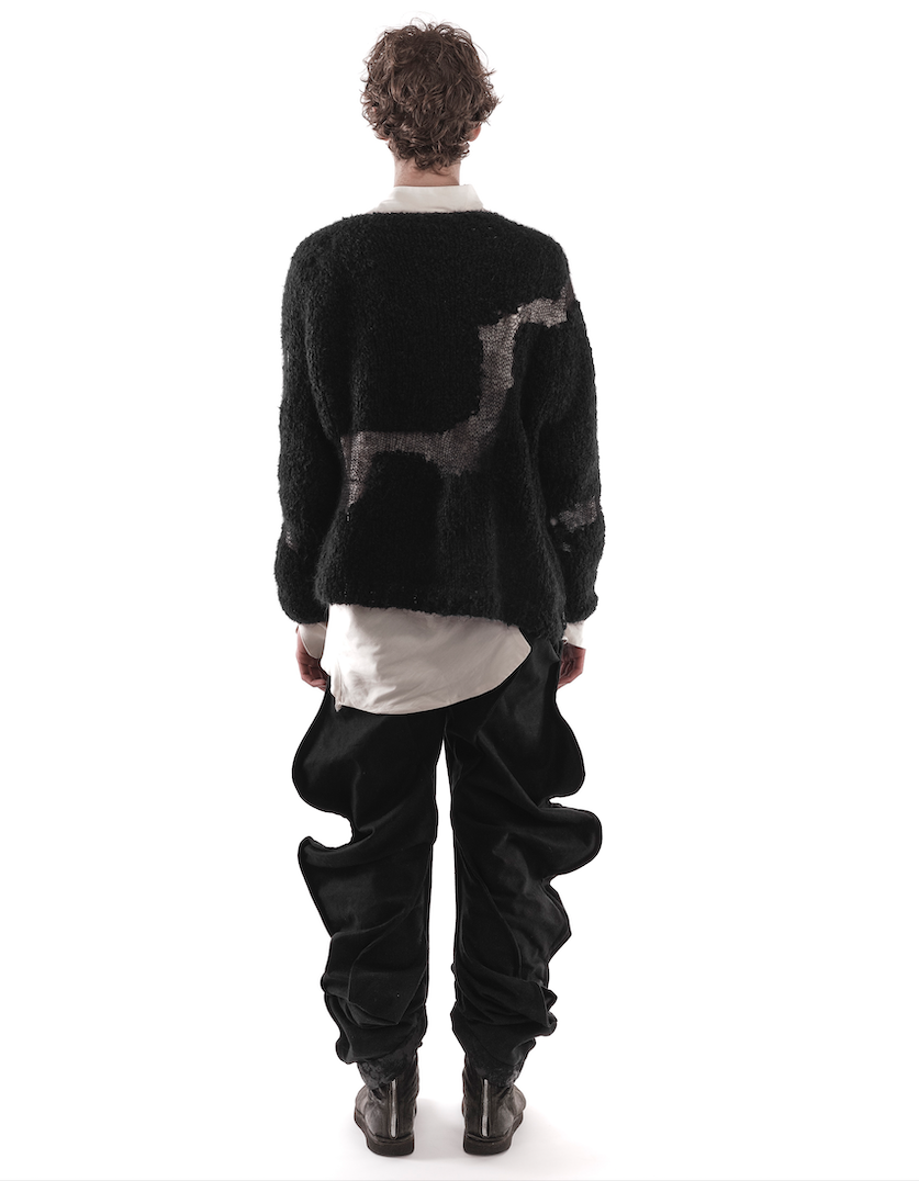 BLACK PLEXUS KNIT SWEATER