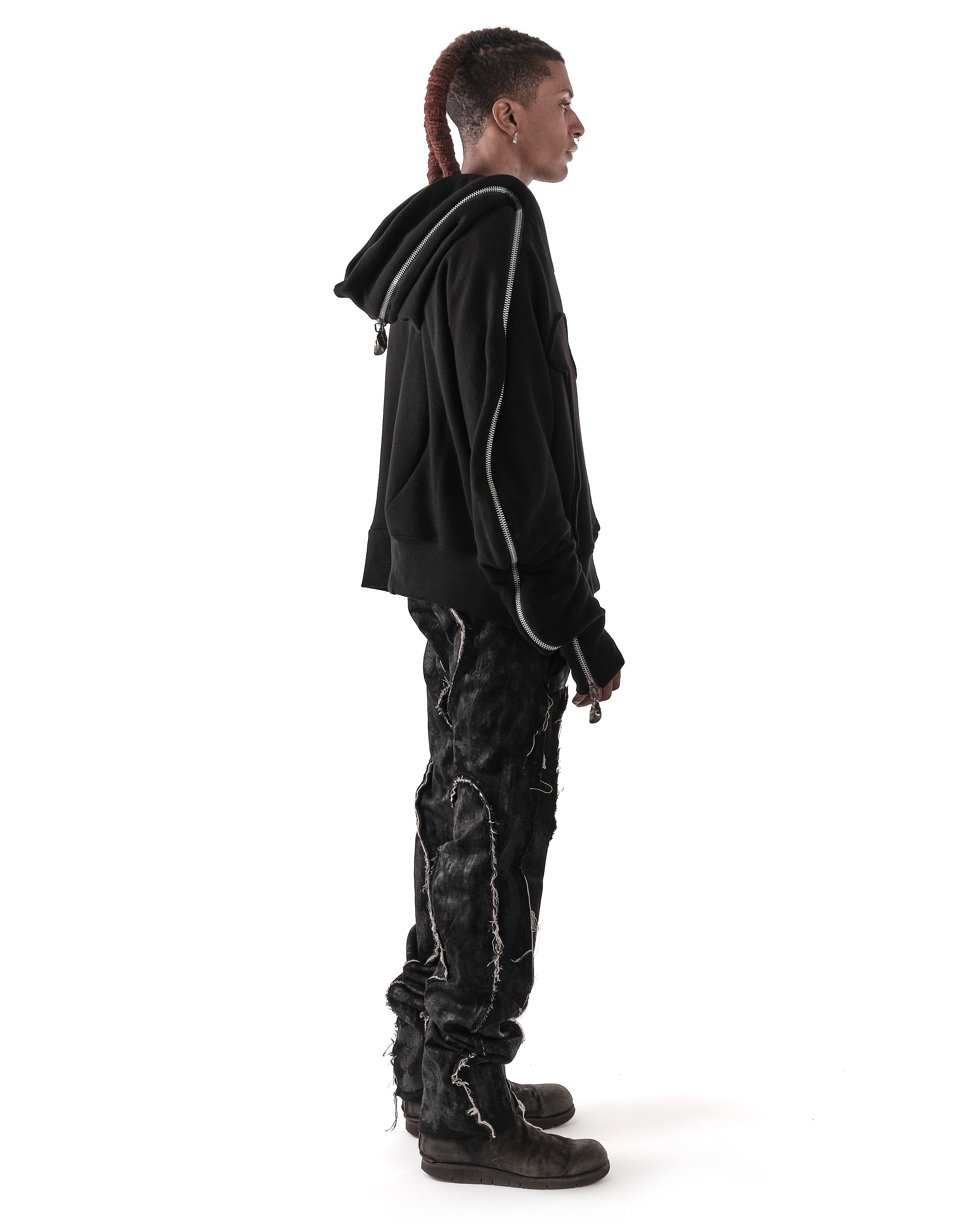 BLACK METAMORPHIC  BUBBLE HOODIE