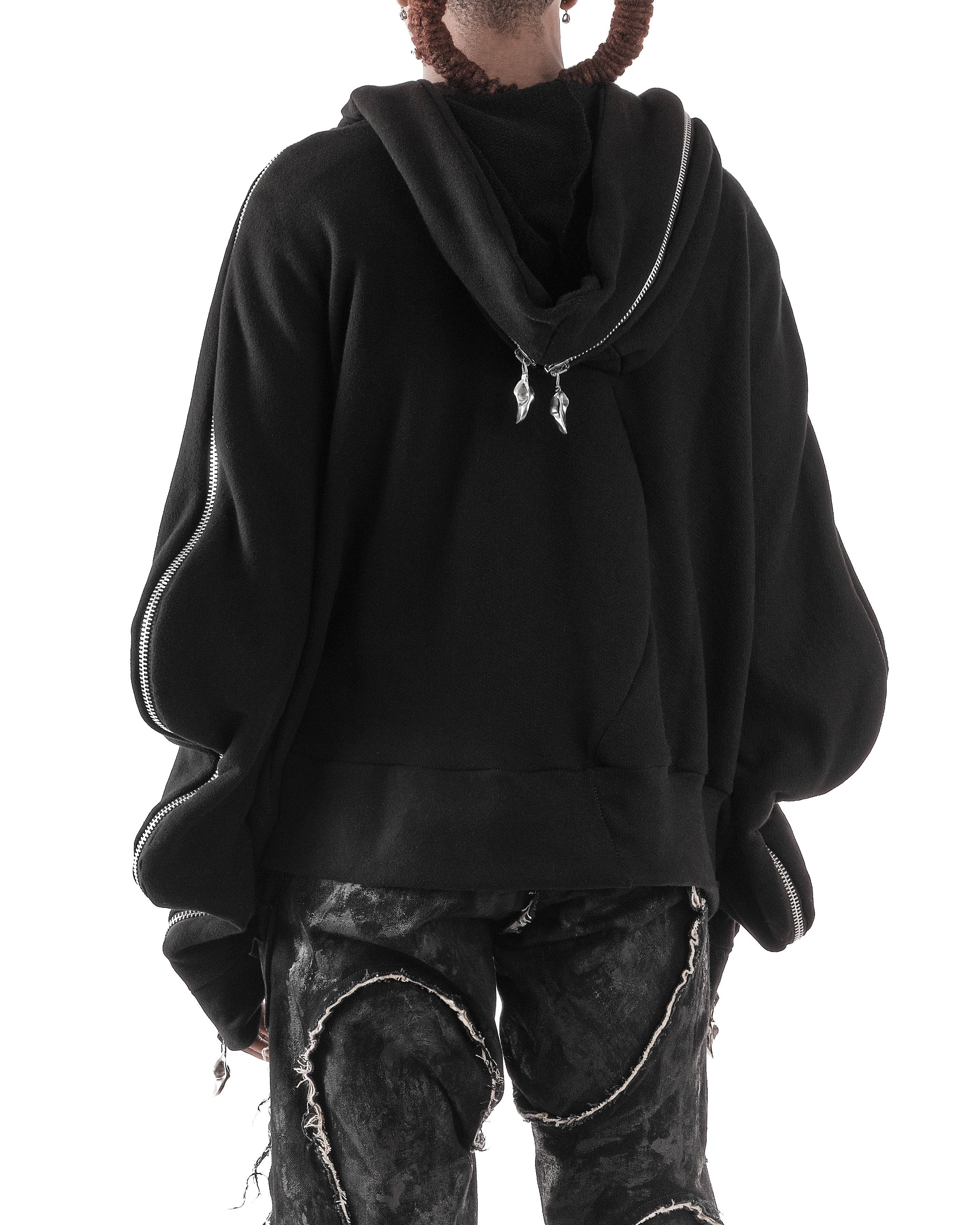 BLACK METAMORPHIC  BUBBLE HOODIE