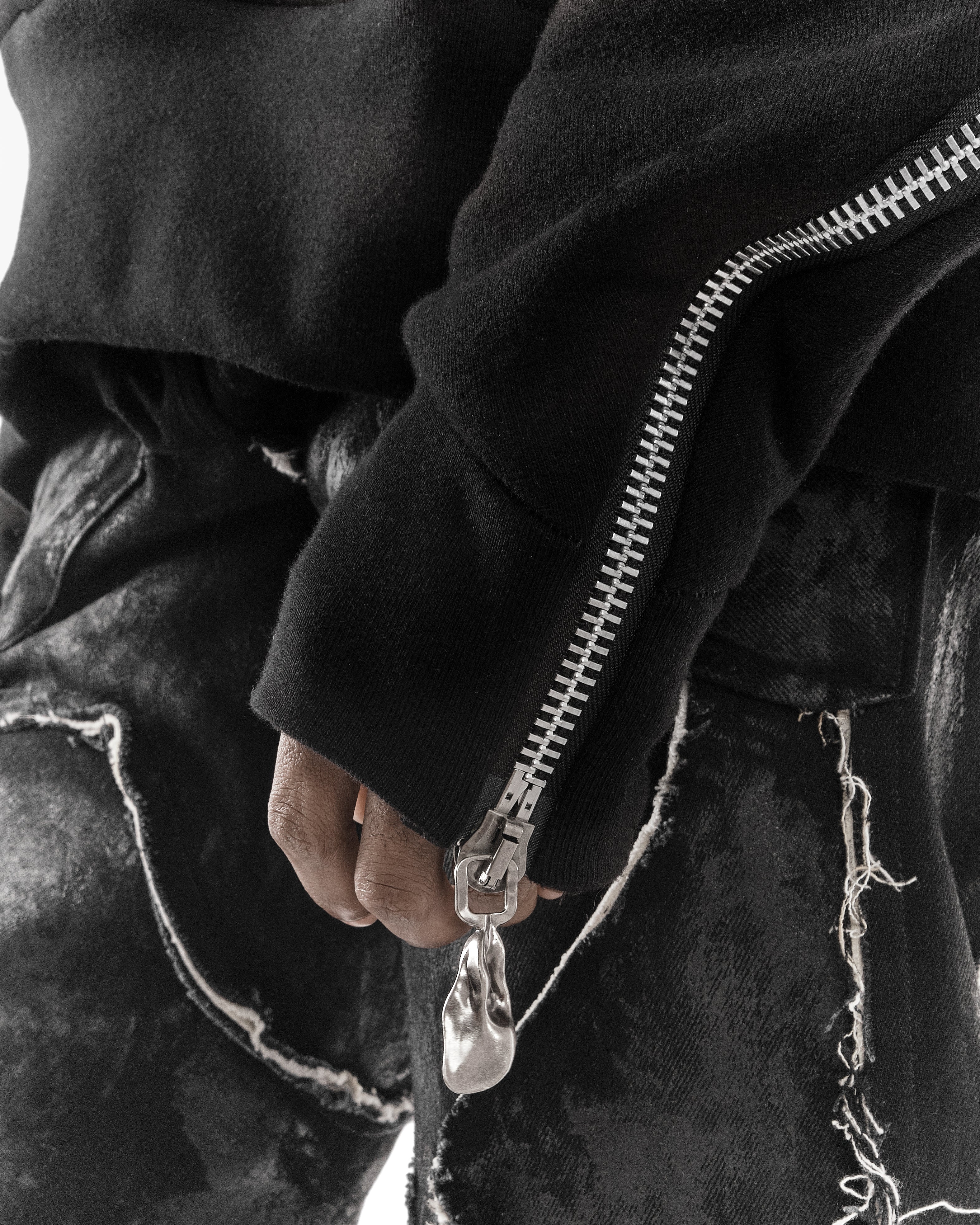 BLACK METAMORPHIC  BUBBLE HOODIE