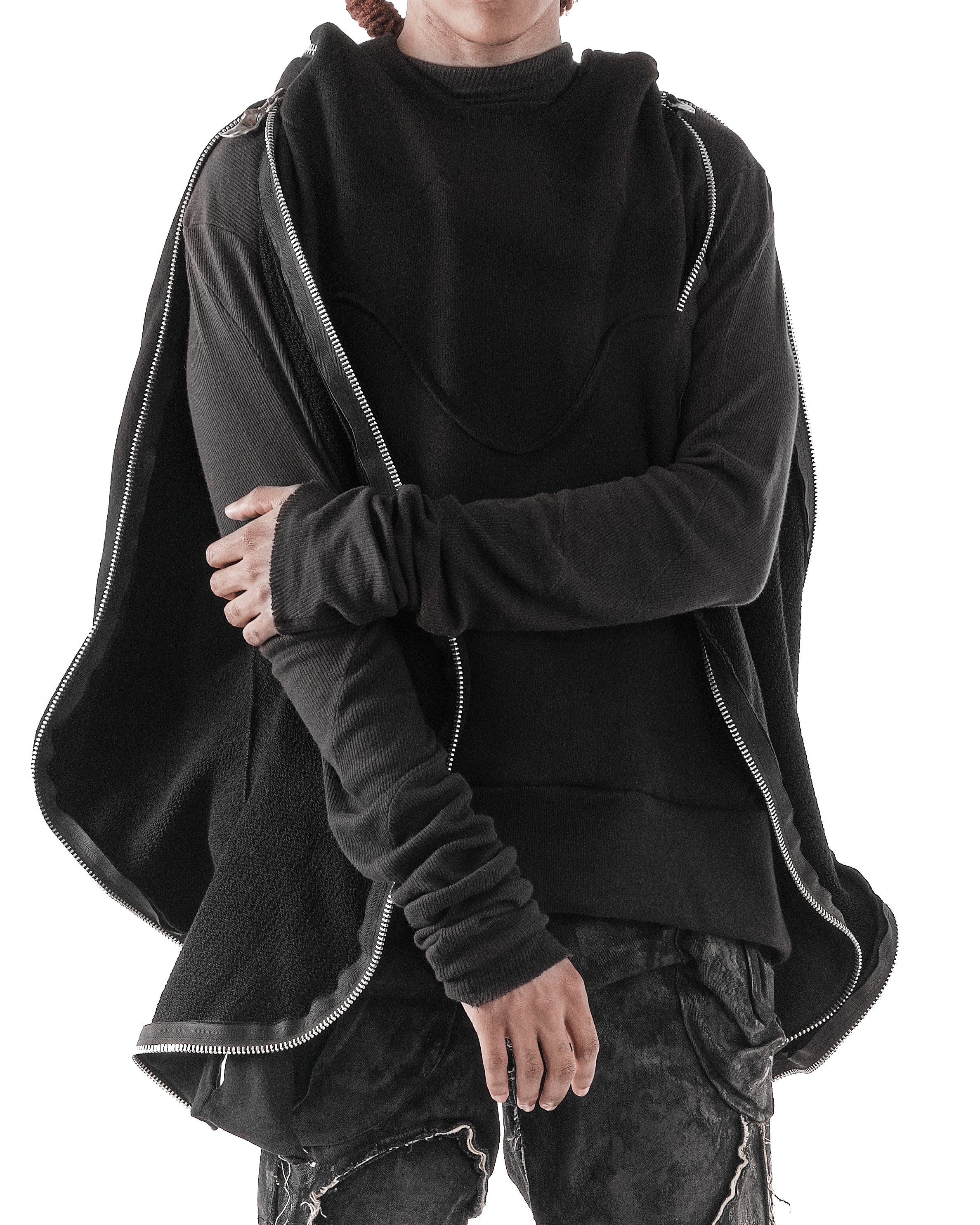 BLACK METAMORPHIC  BUBBLE HOODIE