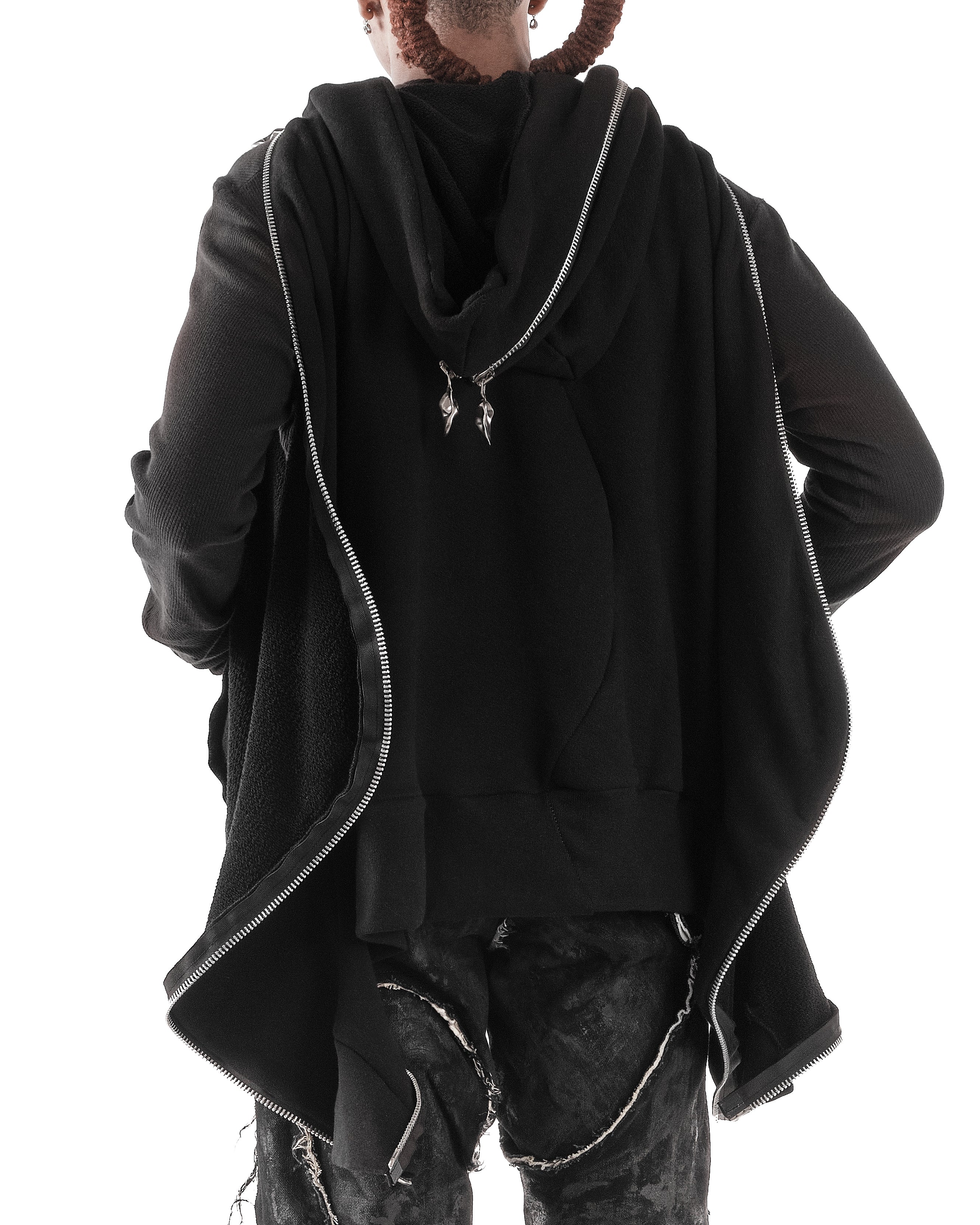 BLACK METAMORPHIC  BUBBLE HOODIE