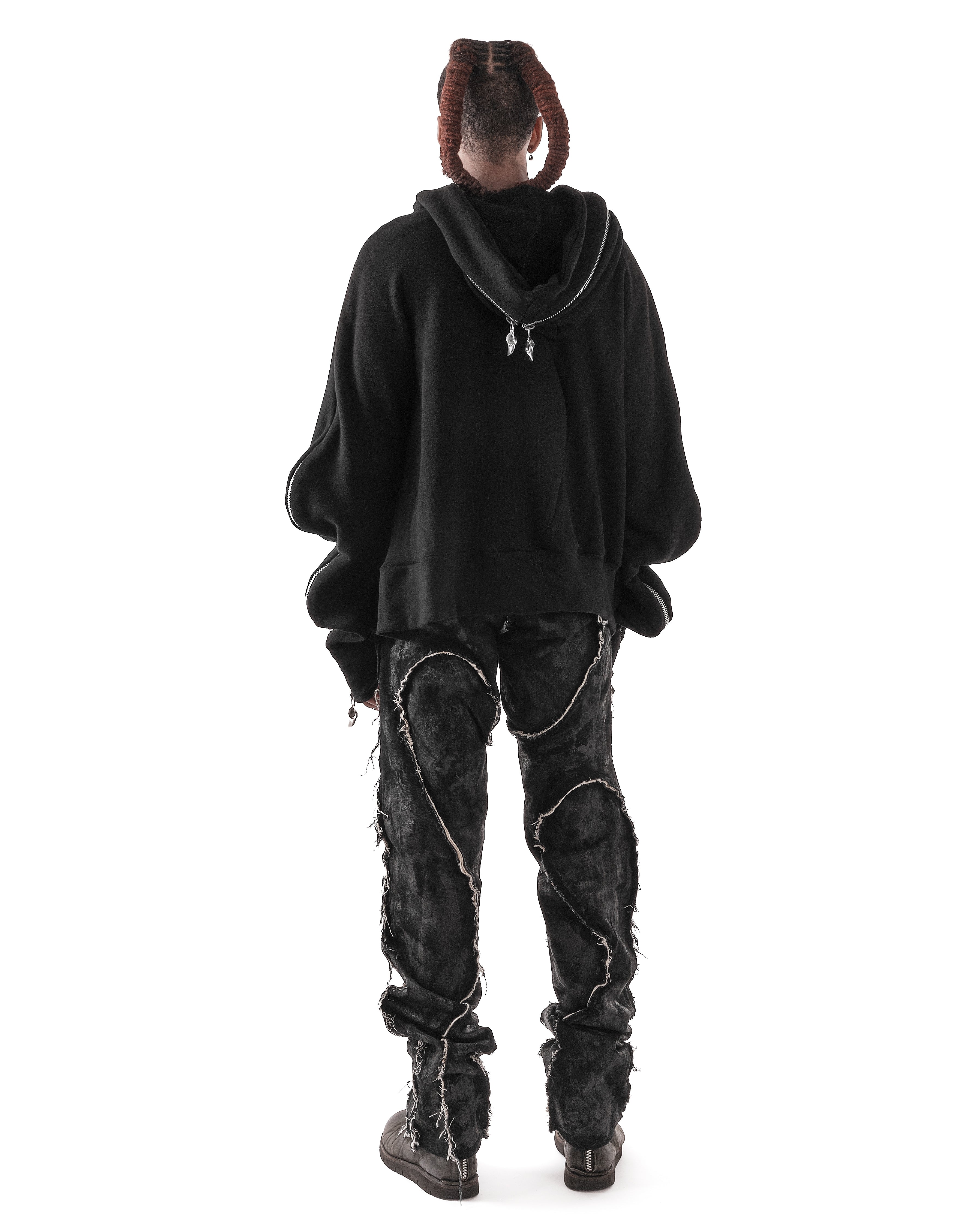 BLACK METAMORPHIC  BUBBLE HOODIE