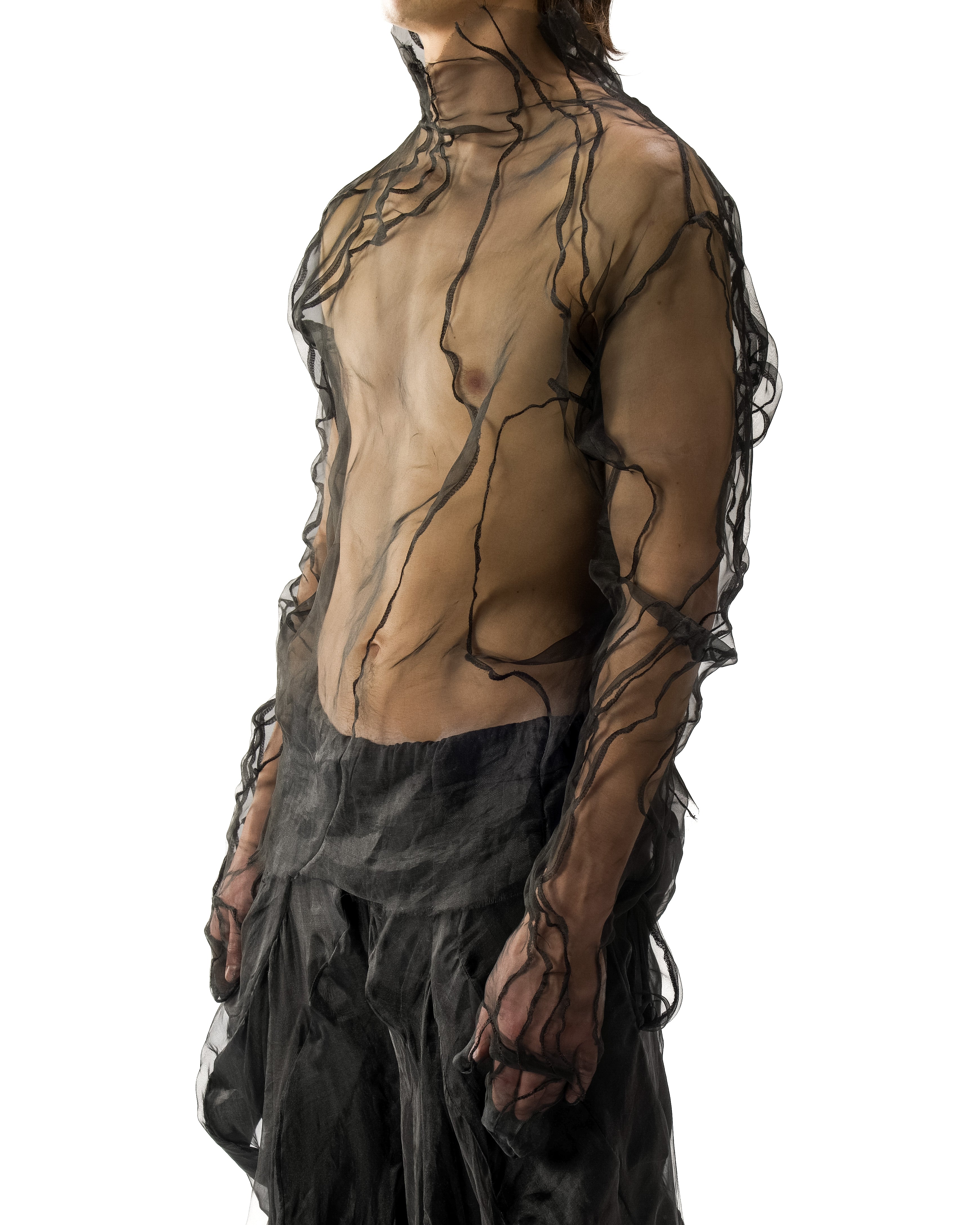 BLACK REVERSIBLE VENA GLOVE TOP