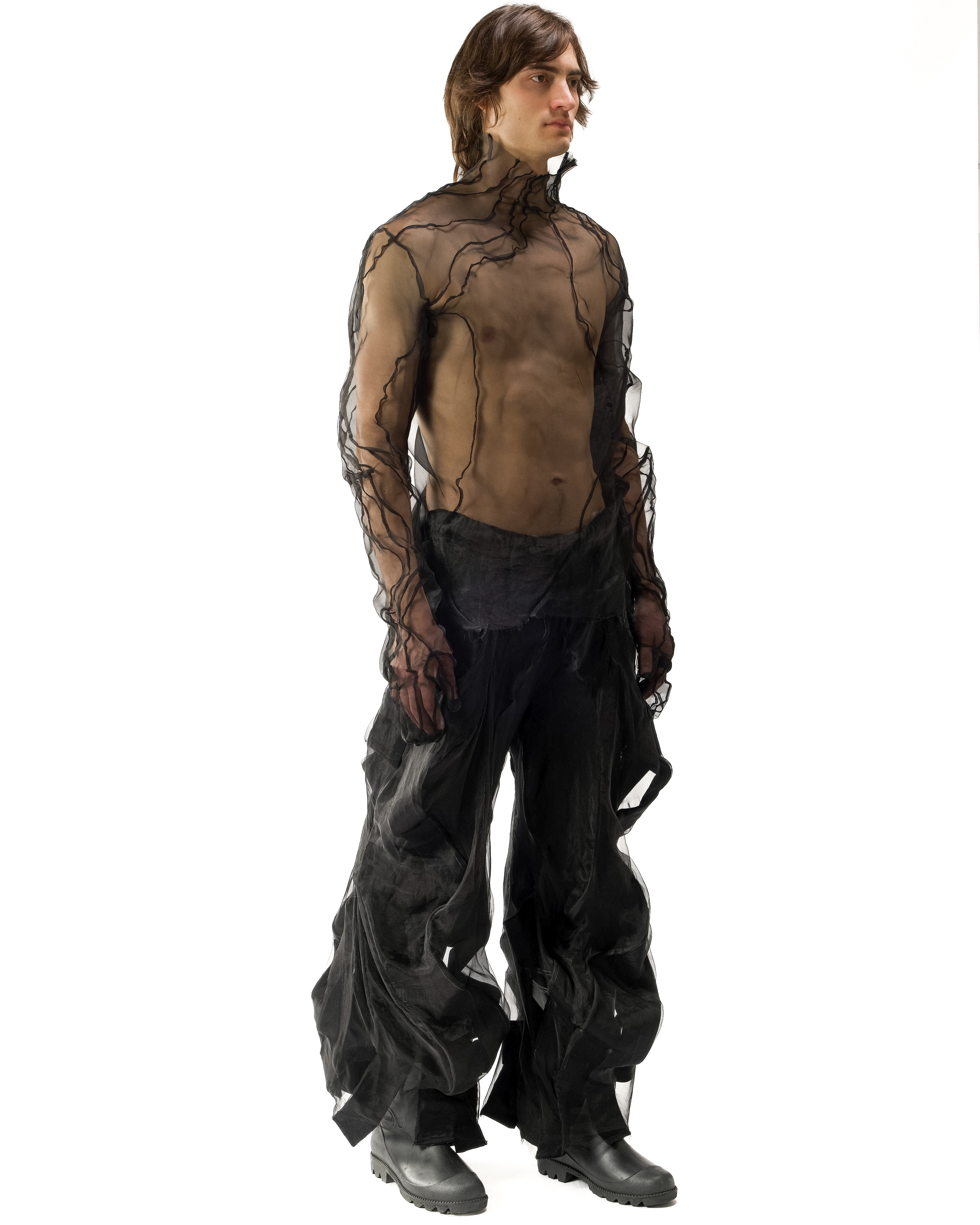 BLACK REVERSIBLE VENA GLOVE TOP