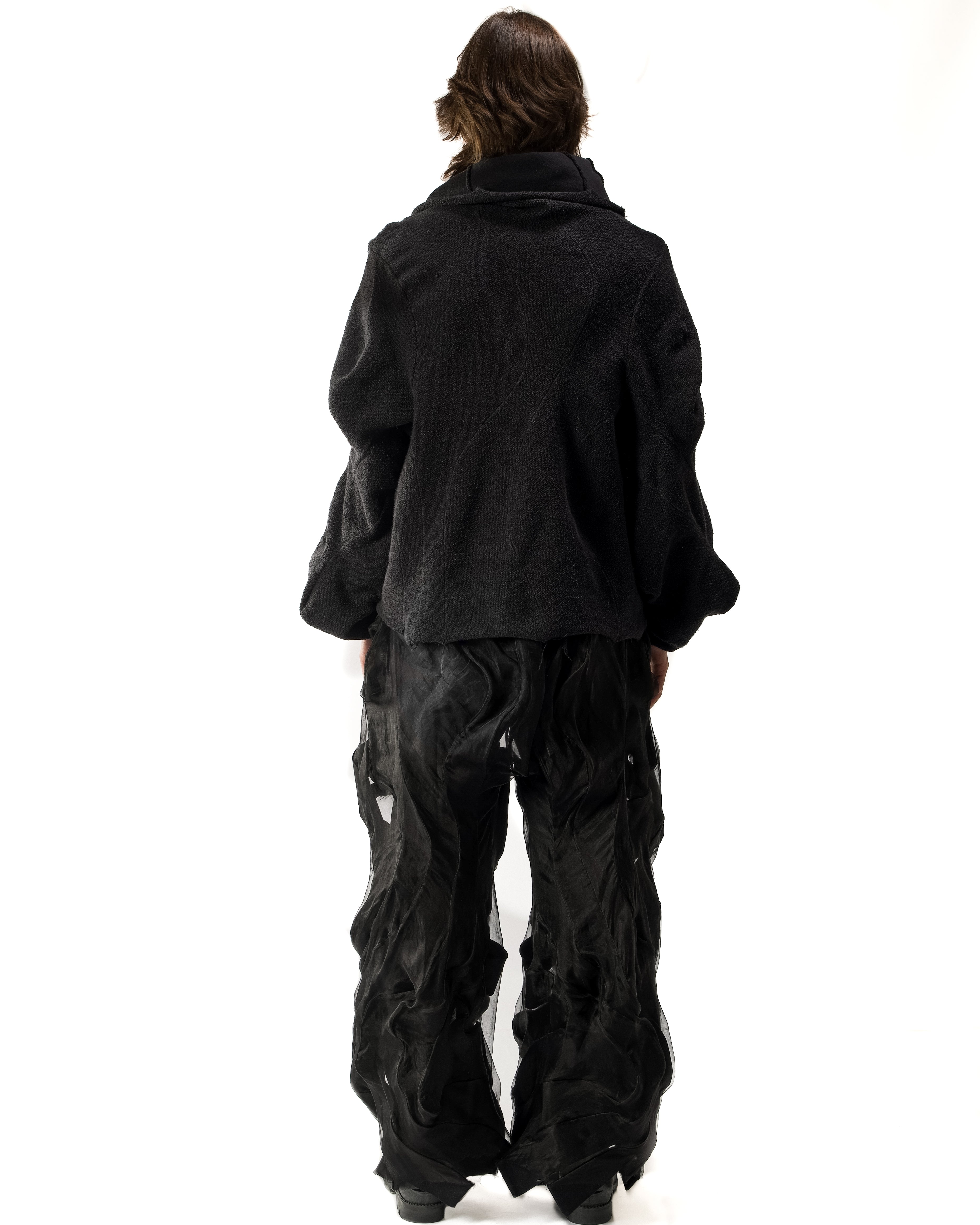 BLACK REVERSIBLE POST HUMAN SWEATER