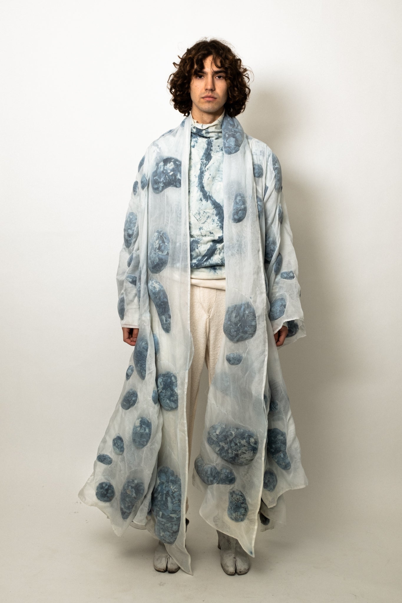 SAMPLE COAGULATED SILK PUFFER BLUE