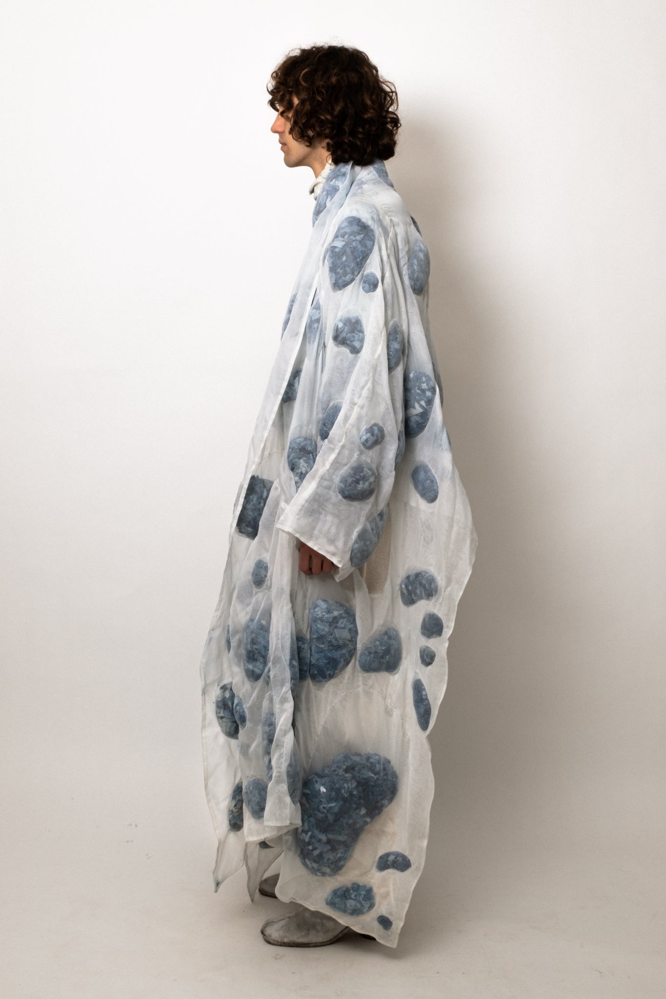 SAMPLE COAGULATED SILK PUFFER BLUE
