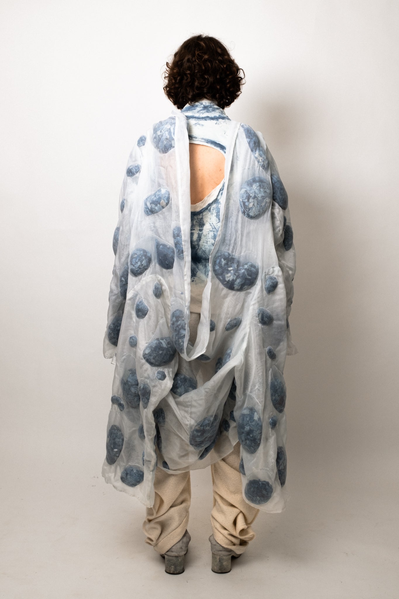 SAMPLE COAGULATED SILK PUFFER BLUE