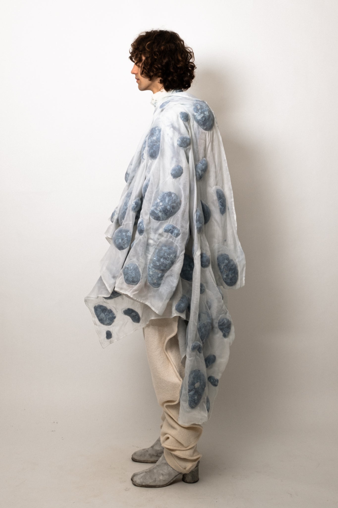 SAMPLE COAGULATED SILK PUFFER BLUE