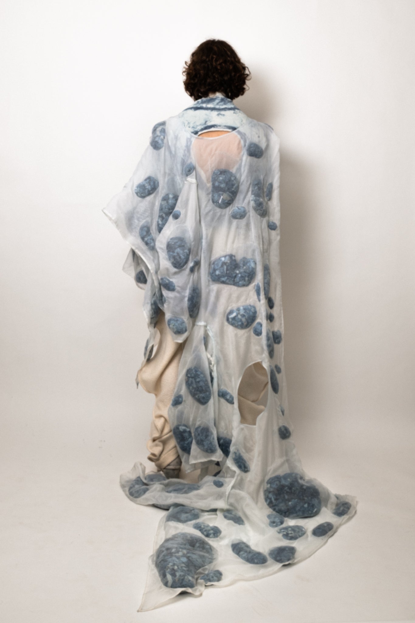 SAMPLE COAGULATED SILK PUFFER BLUE