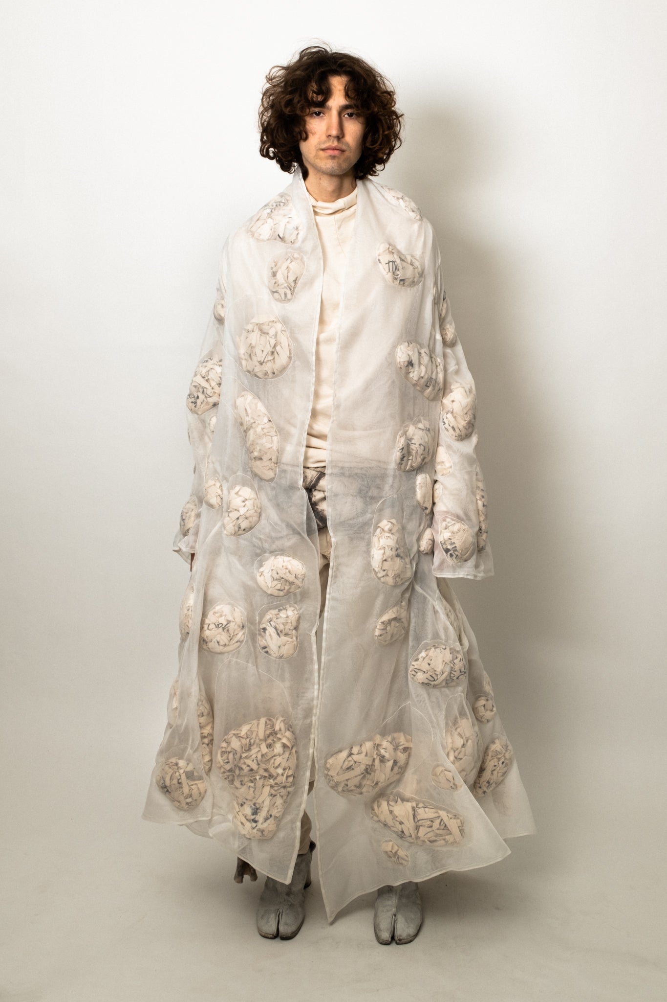 SAMPLE COAGULATED SILK PUFFER UNDYED