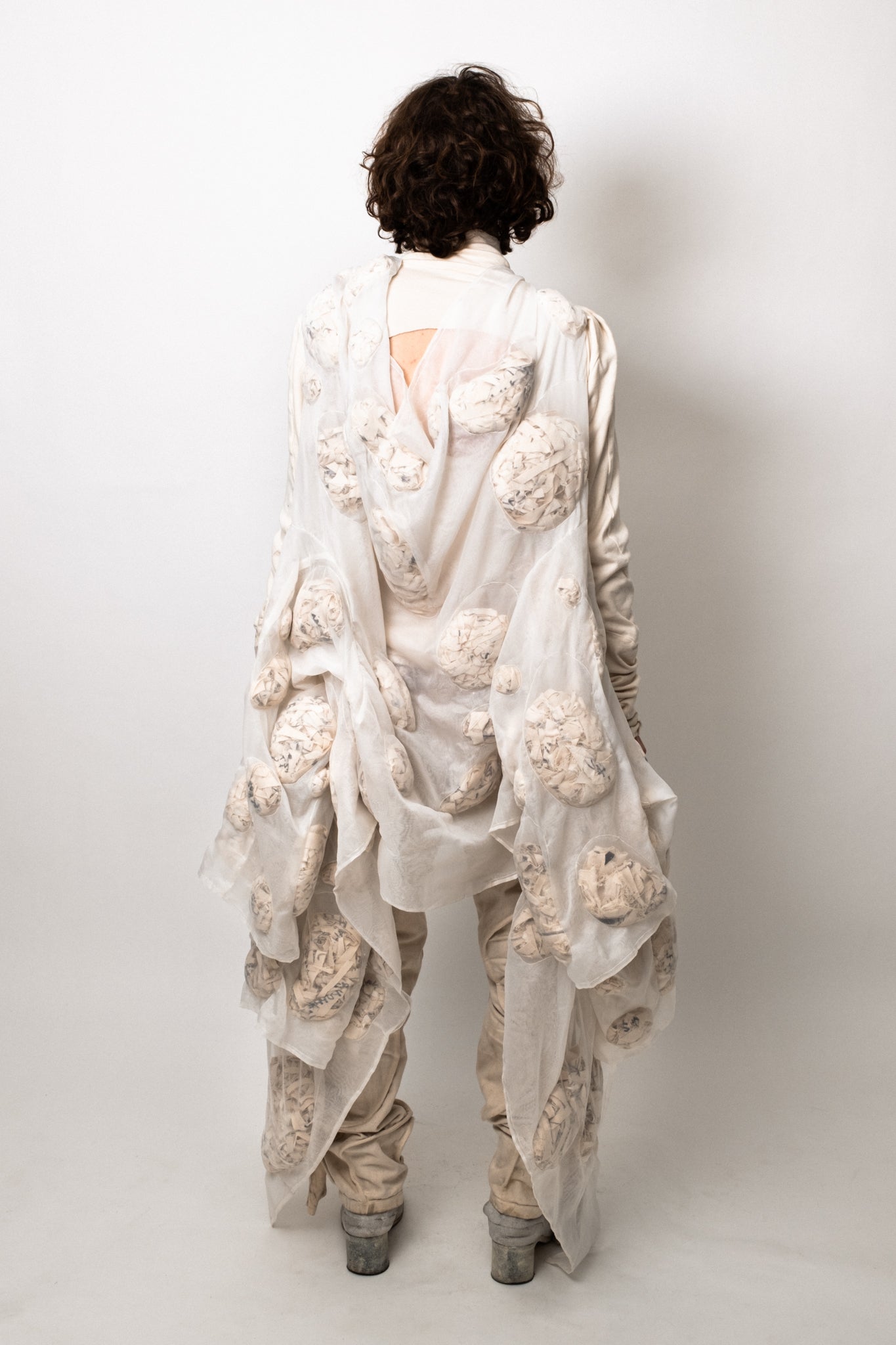 SAMPLE COAGULATED SILK PUFFER UNDYED